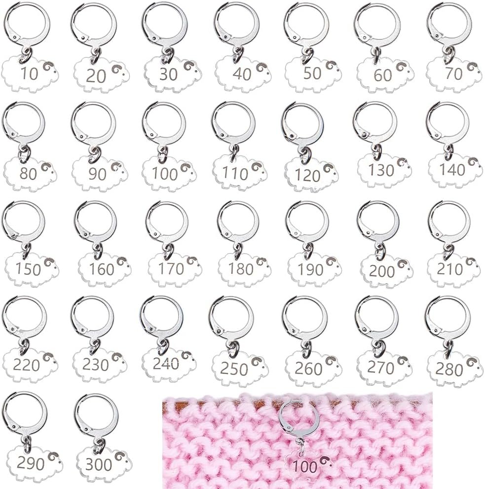 BENECREAT Sheep Stitch Markers, Clear Acrylic Crochet Stitch Marker Charms for Knitting Weaving Sewing Accessories Quilting