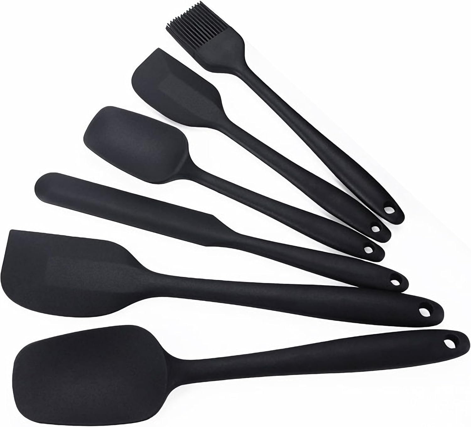 6-Piece Silicone Spatula Set with Brush – Food Grade BPA-Free Kitchen Utensils for Baking, Cooking & Mixing