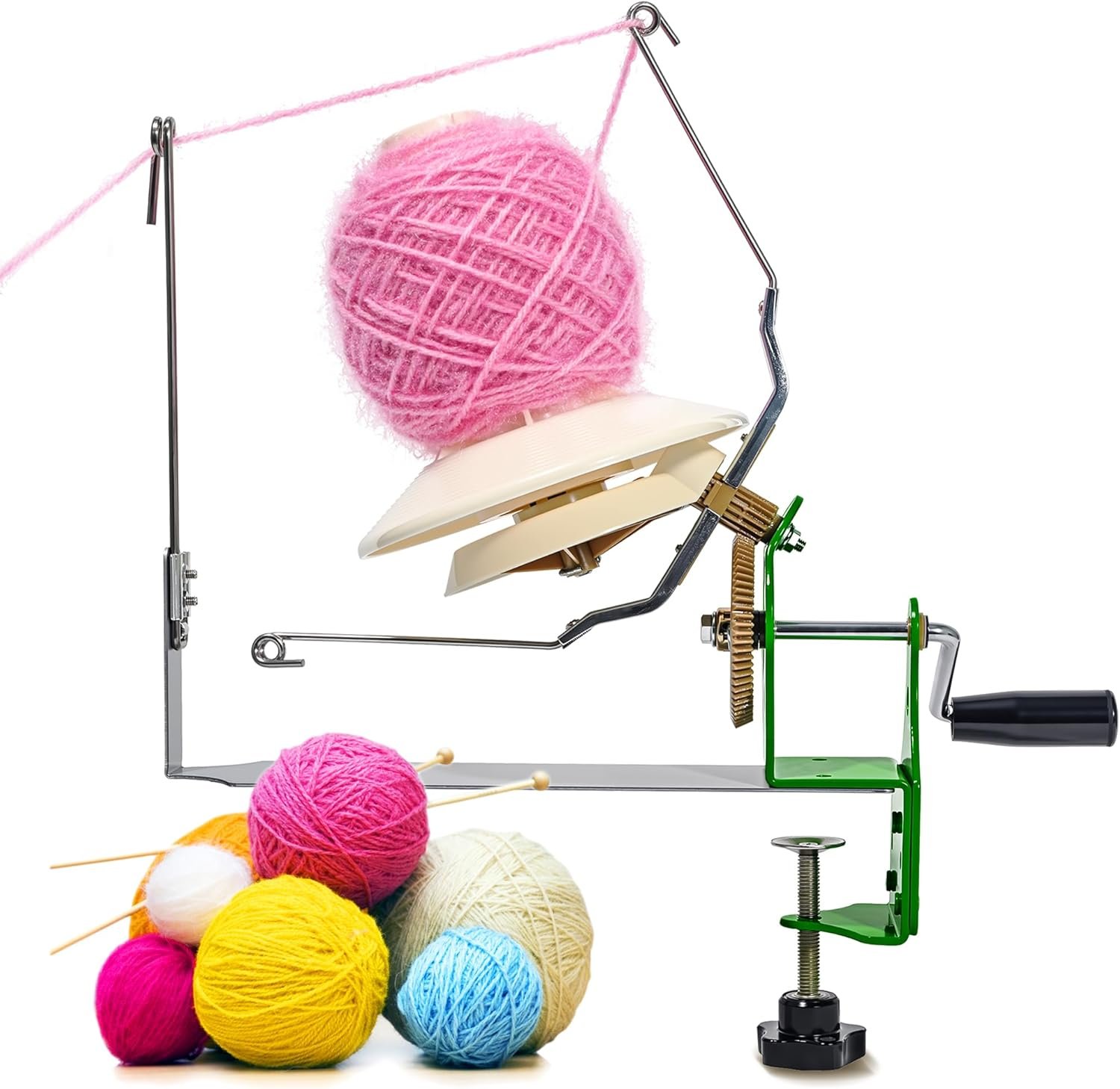 18oz Yarn Winder, Large Capacity Yarn Ball Winder, Hand Operated Yarn Winder for Crocheting, Knitting, Yarn Cake Winder Yarn Spinner for Fiber Yarn Wool Winding Machine