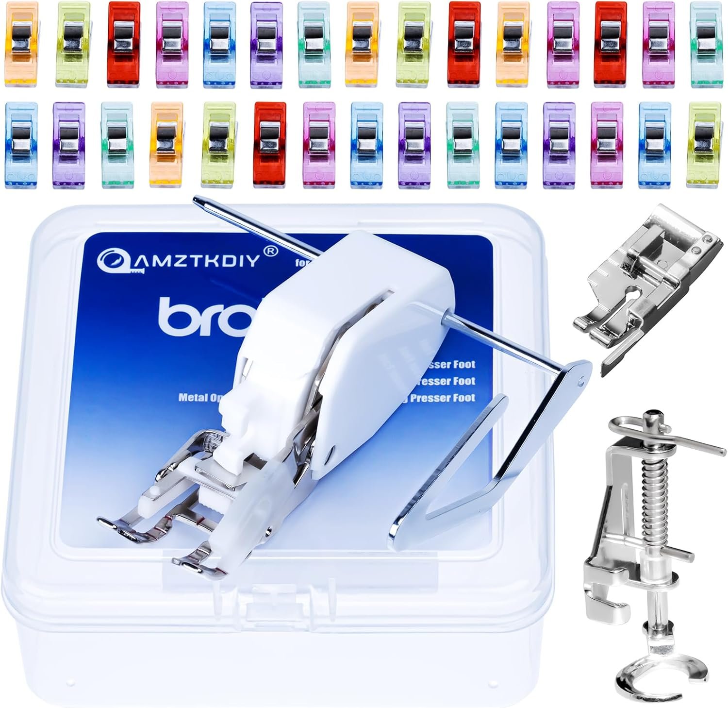 Walking Foot Presser Foot– Precision Sewing Attachment W/Guide for Brother Sewing Machines Even Feeding Quilting and Sewing Set