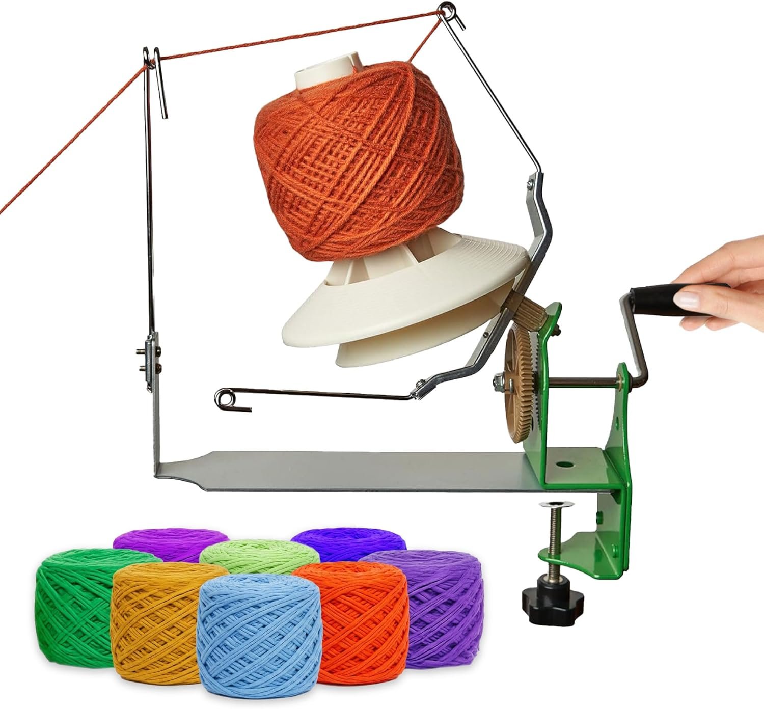 Olikraft Large Yarn Winder Large Capacity 10 oz – Hand Operated Metal Jumbo Yarn Winder – Durable Crochet Tools & Accessories