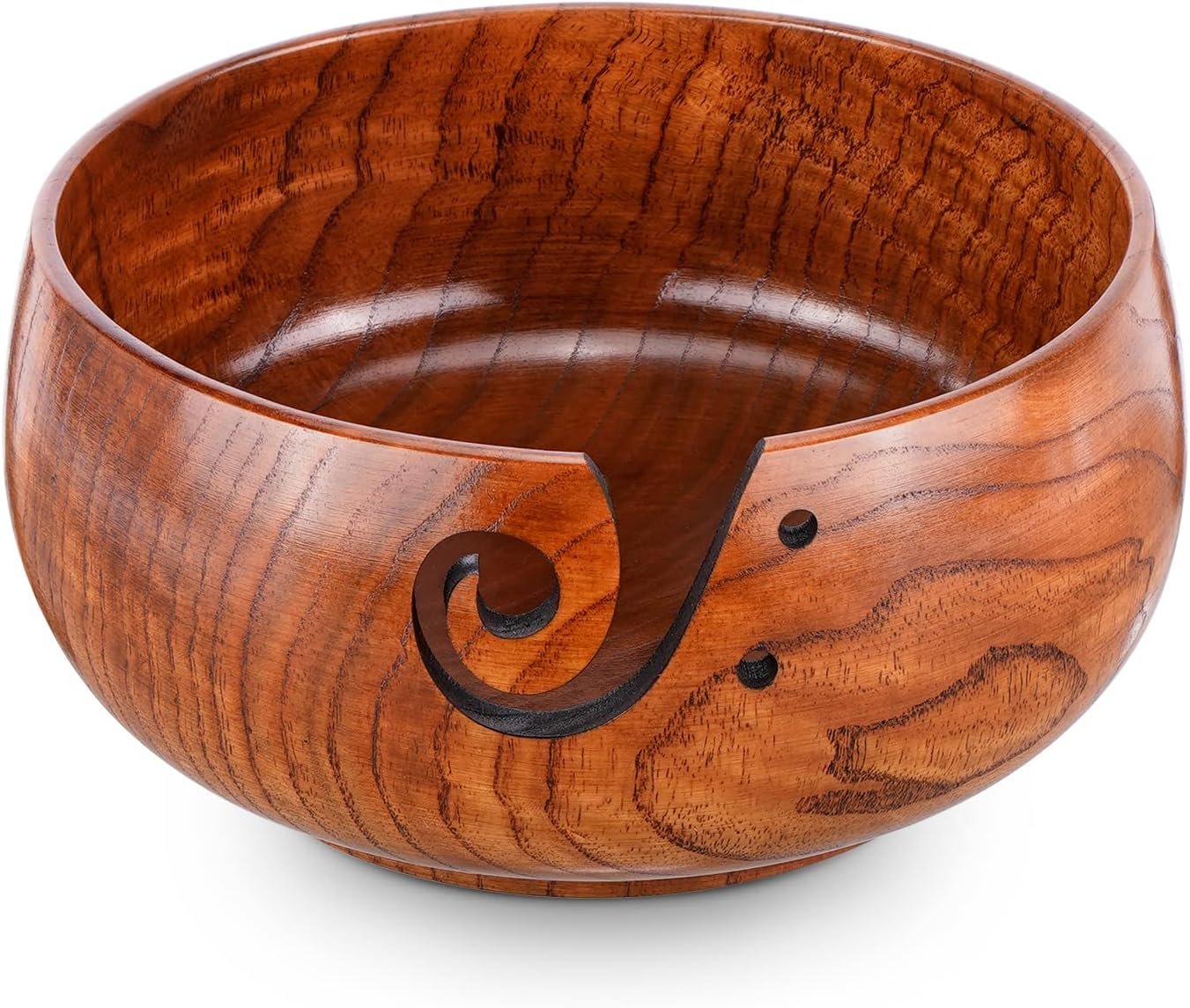 Wooden Yarn Bowl, Knitting Yarn Bowl with Holes Storage Handmade to Prevent Slipping, Perfect Yarn Bowl for Crocheting and Knitting Mothers Day Gift 6″ x 3″