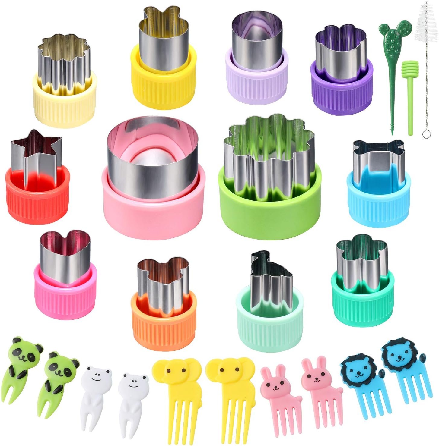 12 pcs Mini Cookie Cutters Vegetable Cutter Shapes Sets Fruit Stamps Mold