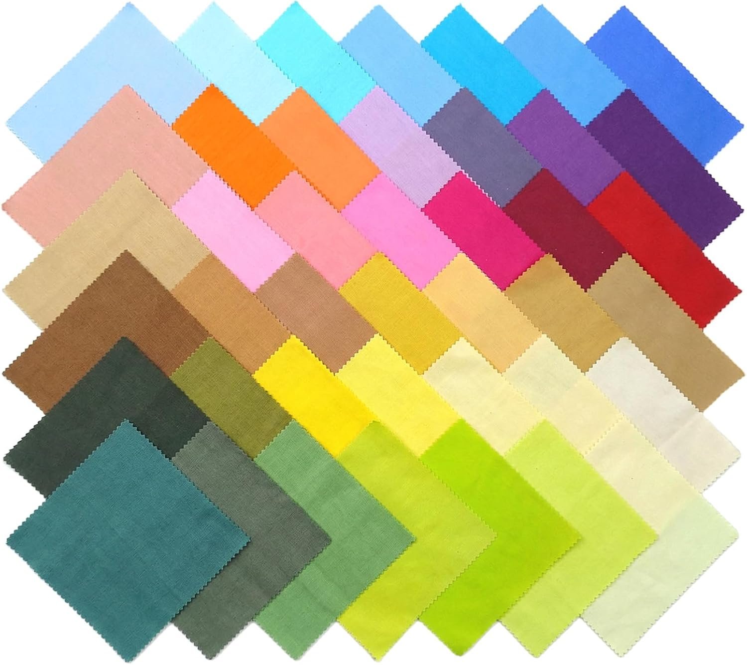 42 Pack Solid Color Charm Pack Fabric 5 Squares Pre Cut Quilting Squares Multicolor Charm Packs for Quilting 5 Inch