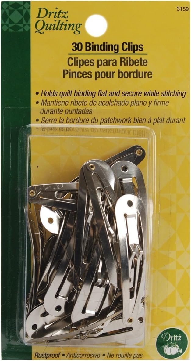 Dritz 3159 Binding Quilter’s Clips (30-Count),Silver,Medium