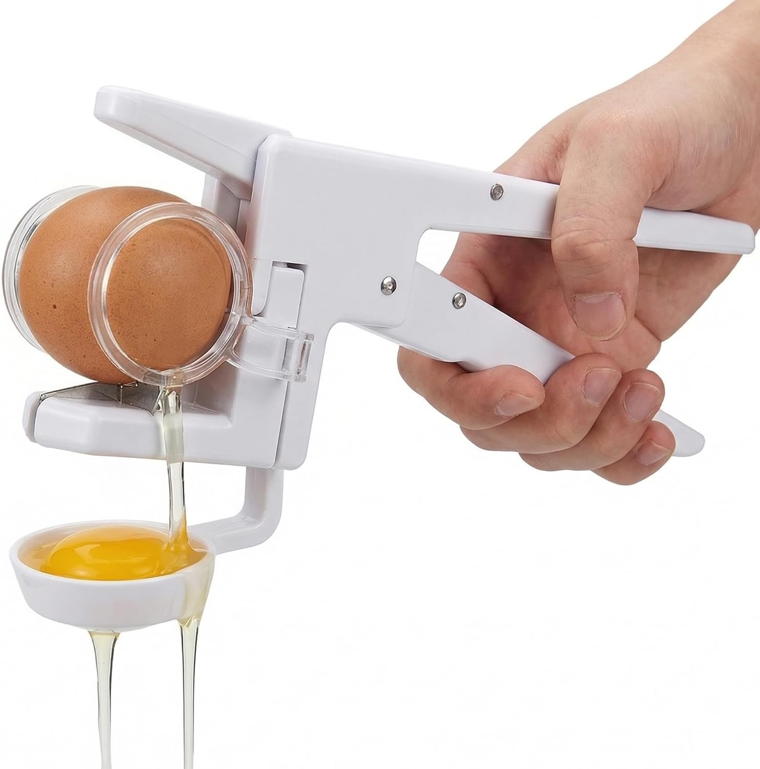 Li&Zhao Egg Cracker Separator Tool – Handheld Egg Shell Opener with Built-in Egg White Separator, Effortless Egg Cracking and Separating for Baking, Cooking and Meal Prep, Must-Have Kitchen Gadget
