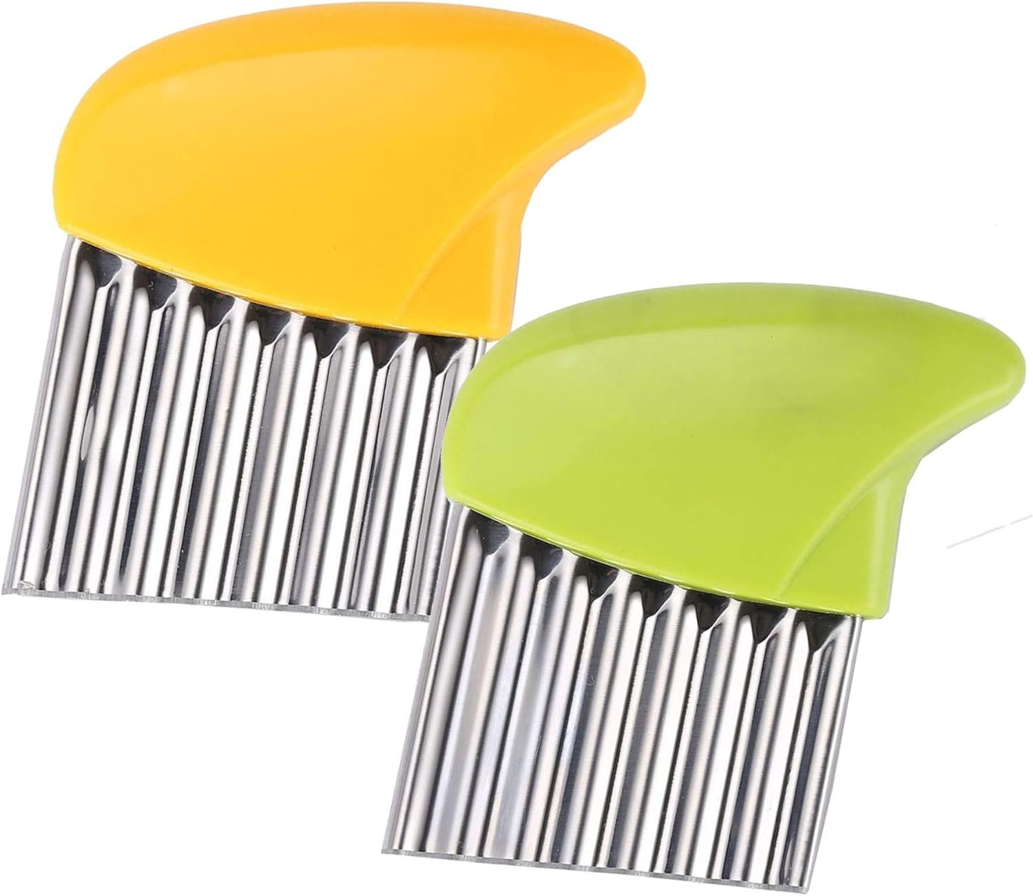 Crinkle-Cutter Stainless-Steel Blade-Wavy for Veggies-Salad-Chopper Knife 2PCS