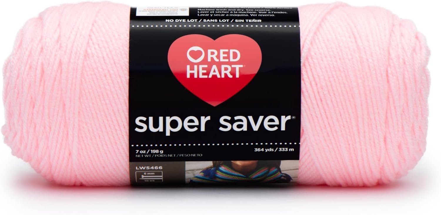 RED Heart Super Saver Yarn, Baby Pink