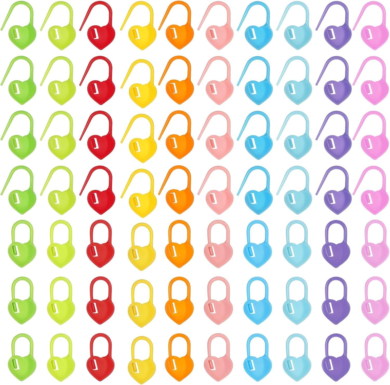 100 Pcs Crochet Stitch Markers Plastic Knitting Stitch Markers Heart Locking Stitch Marker Colorful Crochet Stitch Markers for Knitting Crocheting DIY Craft Project
