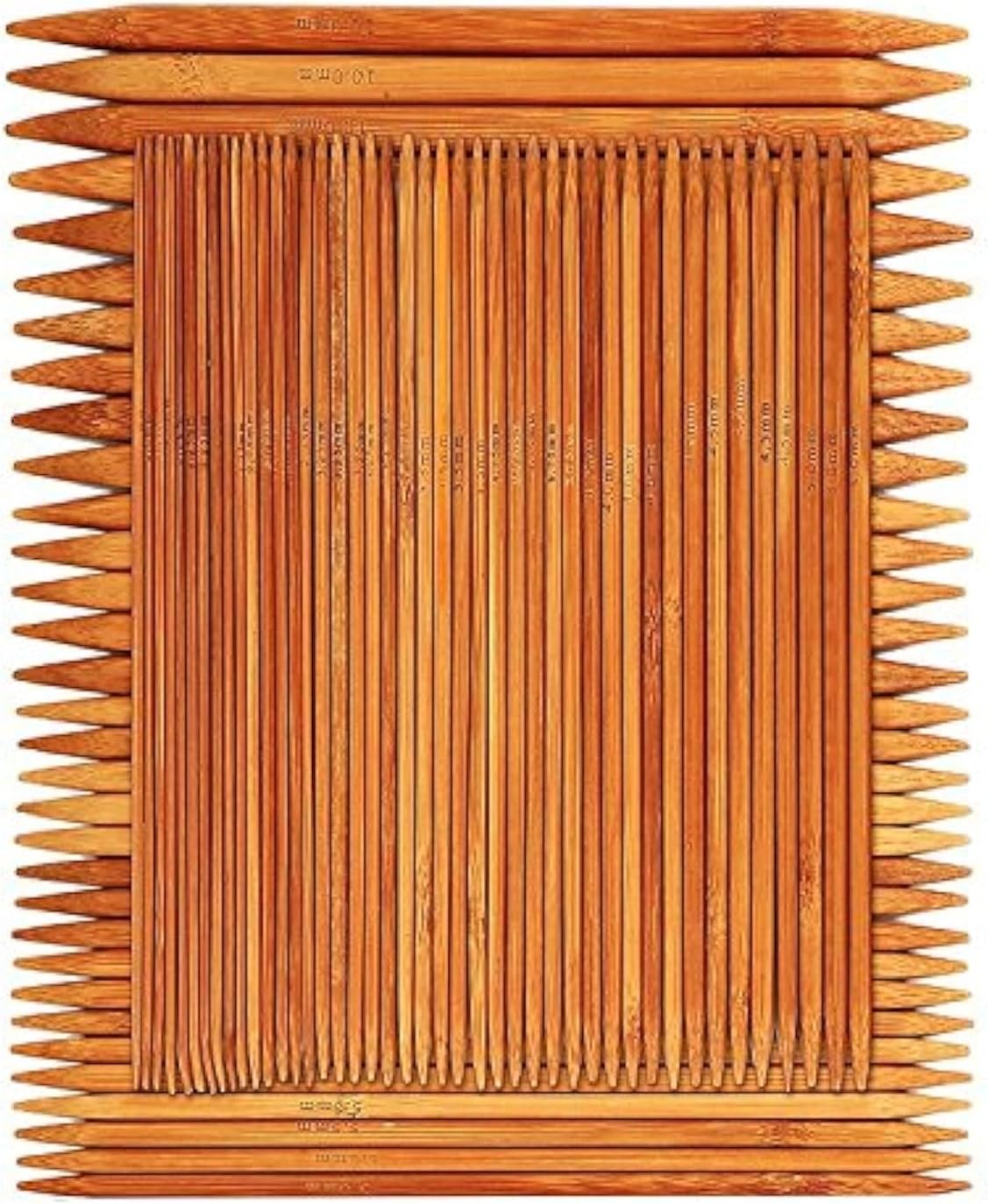 75 Pcs Double Pointed Knitting Needles Set, BetyBedy Carbonized Bamboo Knitting Needles, Knitting Needle for Handmade Creative DIY – 8” Length 15 Sizes (2.0mm -10.0mm) (5 Needles/Size)