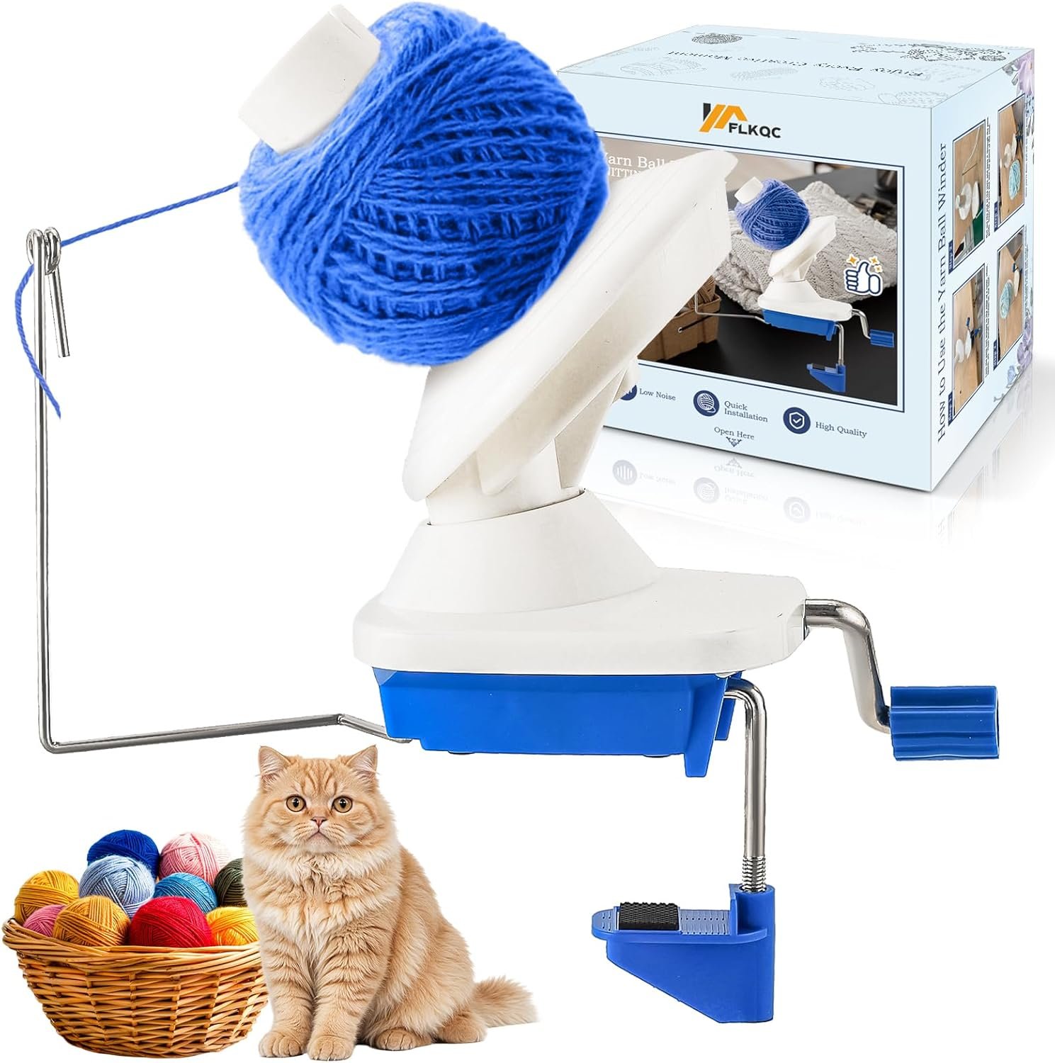 Yarn Winder, Hand-Operated Ball Winder for Crocheting & Knitting, Yarn Spinner for Crochet and Knitting Lover