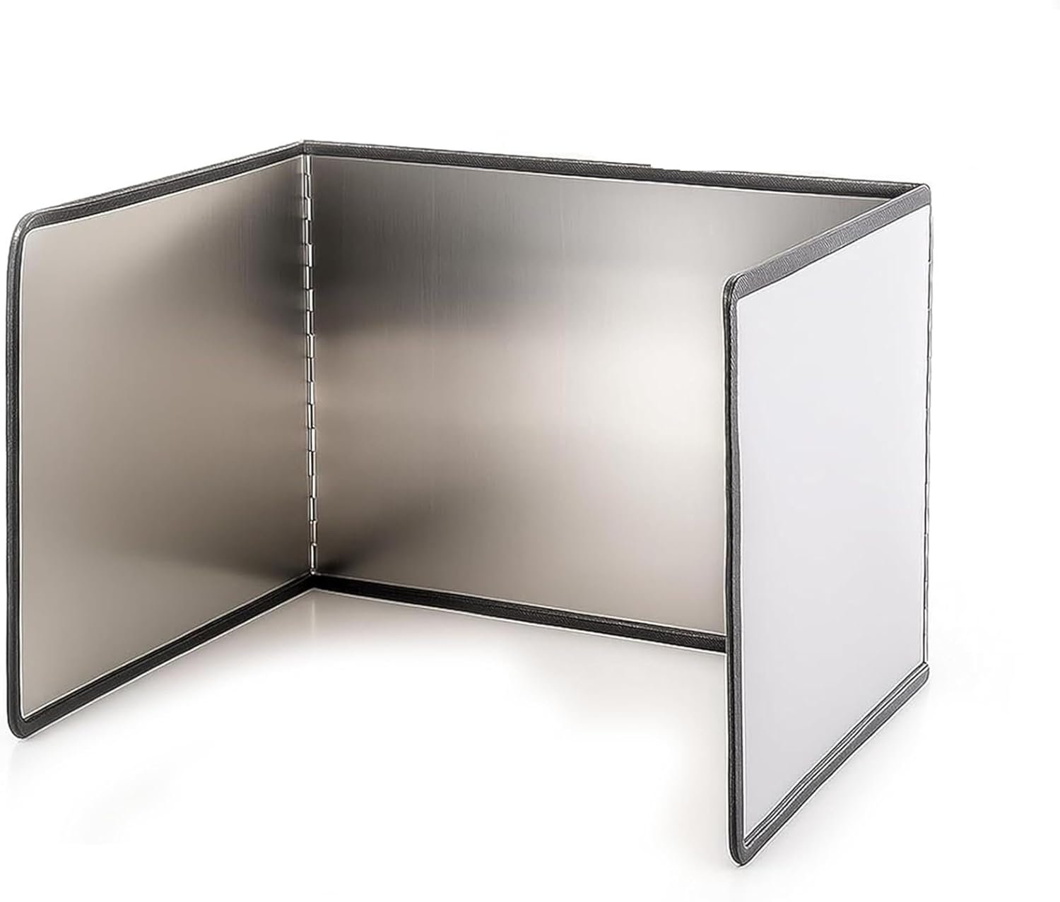 3-Sided Splatter Guard – Stainless Steel Foldable Grease Splatter Screen for Frying Pan, Nonstick & Heat Resistant Stove Top Shield, Stops Oil Splashes for Safer Cooking