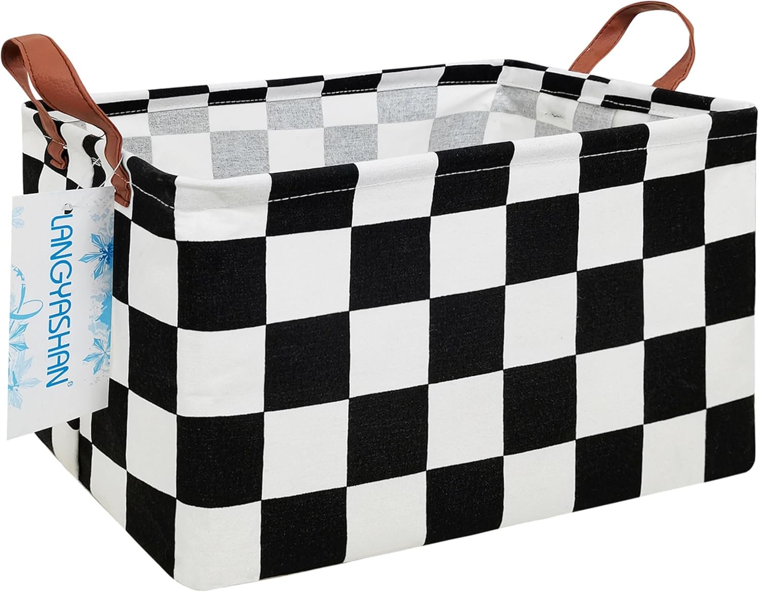 Rectangular Storage Bin Collapse Canvas Fabric Car Storage Basket for Organizing Home Kitchen Boys Racecar Basket Nursery Hamper Office Closet Shelf Baskets (Rec-Racing flag)