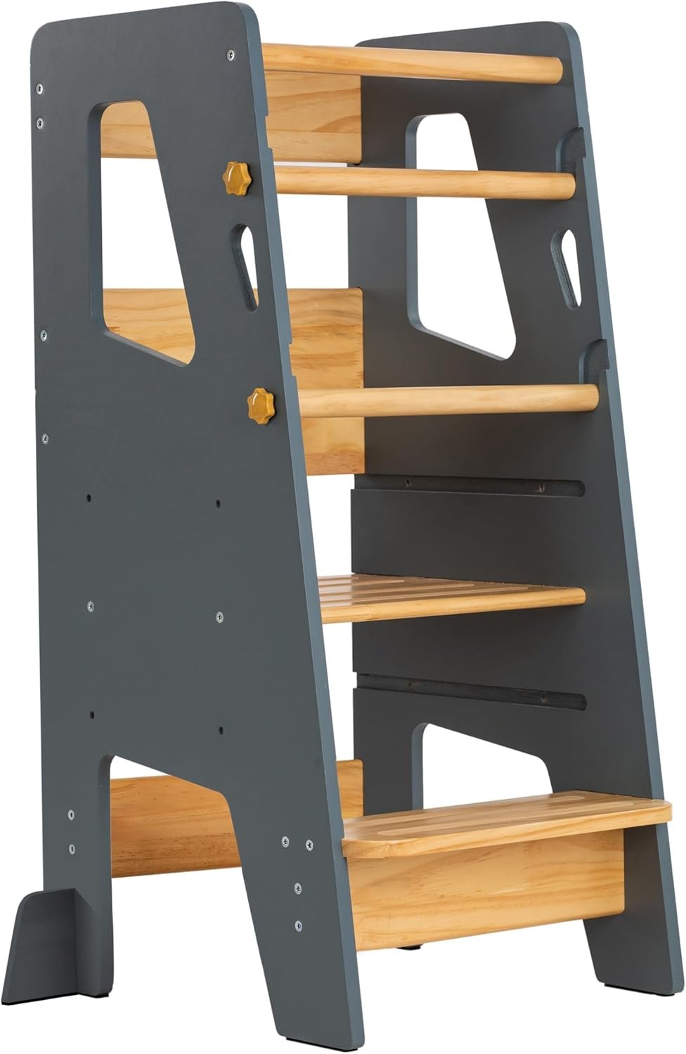 OCODILE Toddler Standing Tower – Adjustable Height Toddler Kitchen Stool Helper – Ideal Kids Kitchen Step Stool for Learning New Skills – Extra Secure with Safety Feet – Gray