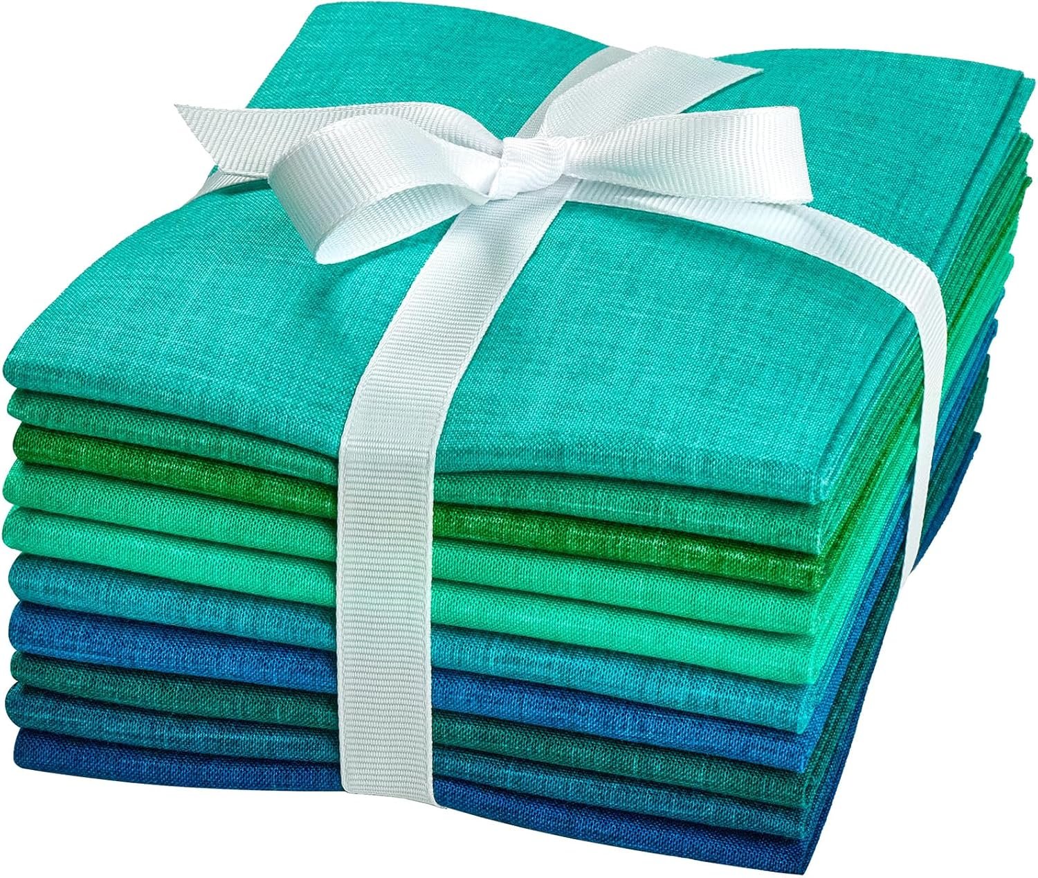 Craftido – 11 Options Solids with Tweed Tonals-Assorted Color Cotton Quilting Fabric Bundles 10pcs Fat Quarters 18″x21″-Medium Weight 5.2oz-for Quilting, Sewing and Crafts-Midnight Oasis(Greens+Blues)