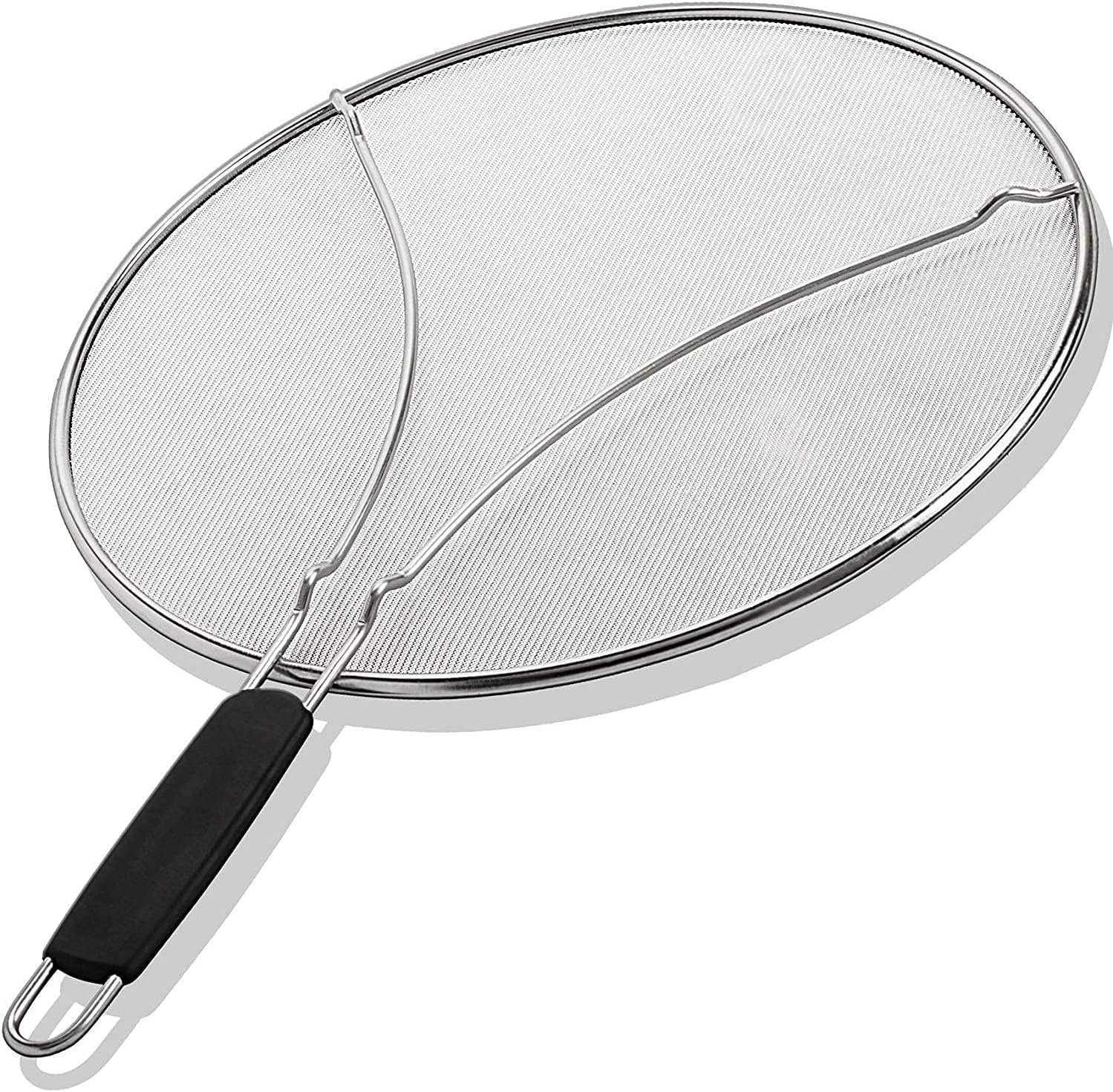 Splatter Screen for Frying Pan – 13 Inch Stainless Steel Grease Splatter Guard – Cover Oil Splash when Sizzling Bacon, Cooking Fried Chicken or Popcorn
