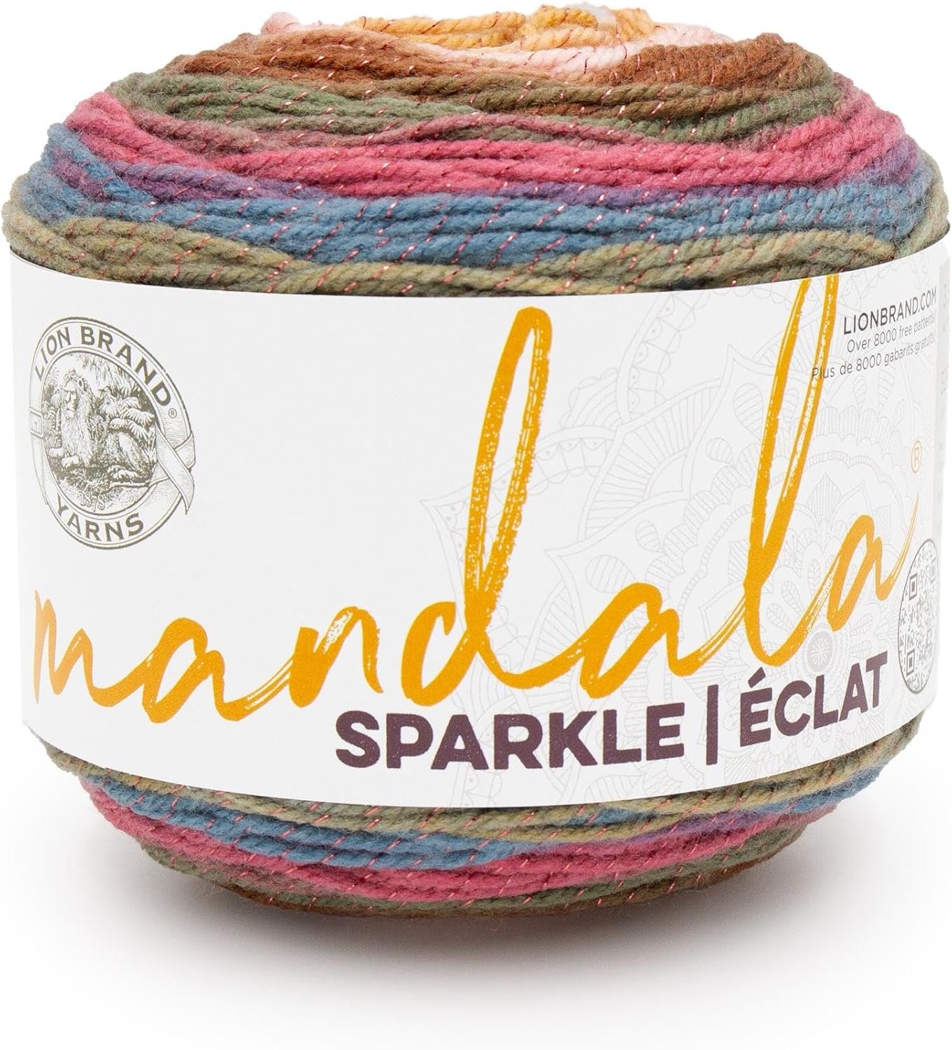 Lion Brand Yarn, Mandala Sparkle DK Weight Yarn for Crochet, Knitting, and Crafts, Cetus, 1 Pack, Multicolor Acrylic Fiber for Glittery Garments, Kids Stuffies, and Soft Blankets
