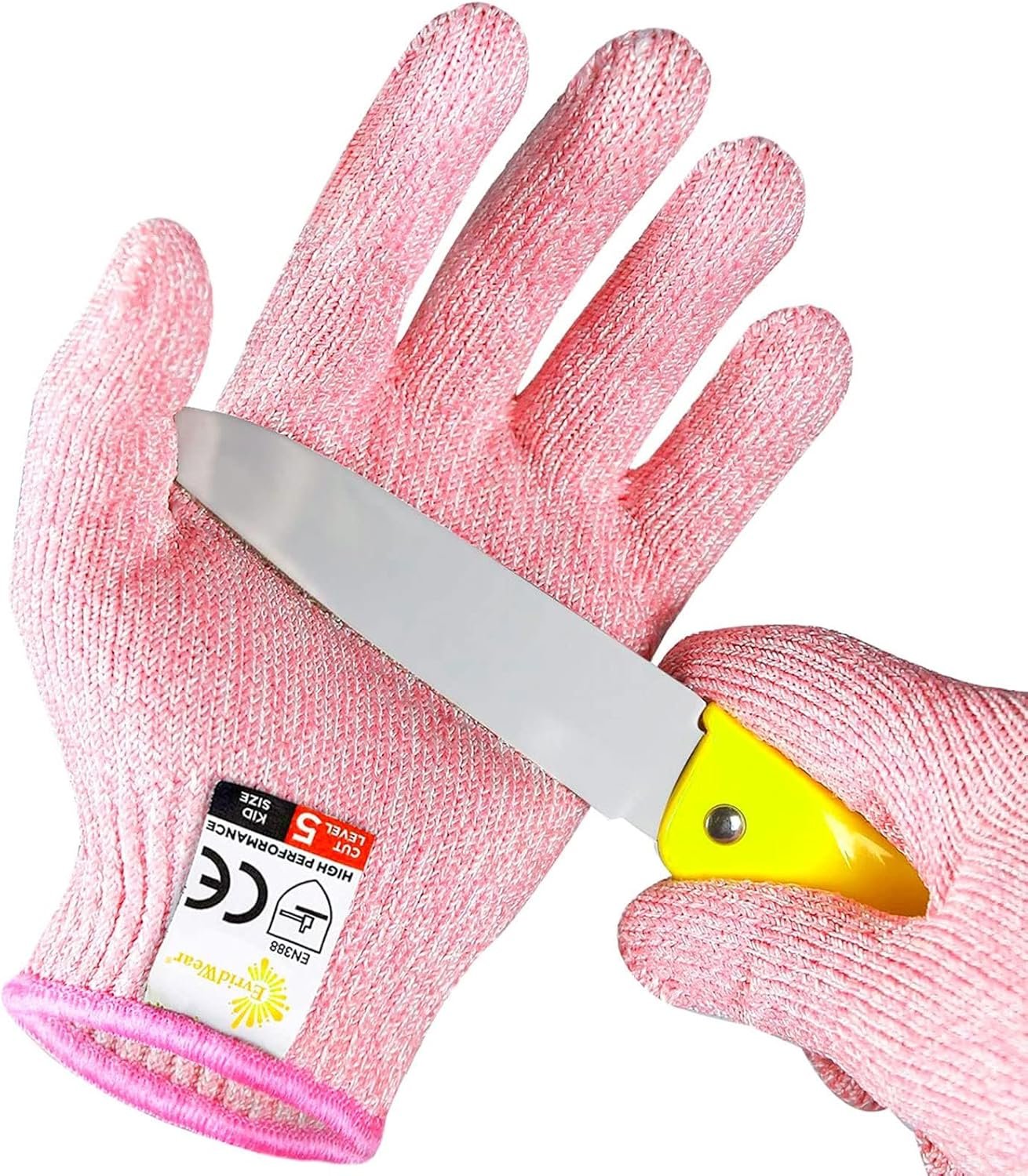 Evridwear Cut Resistant Gloves for Kids 4-6 Years, Level 5 Protection Cutting Gloves Food Grade for Cooking, Whittling, Wood Carving, Gardening and DIY