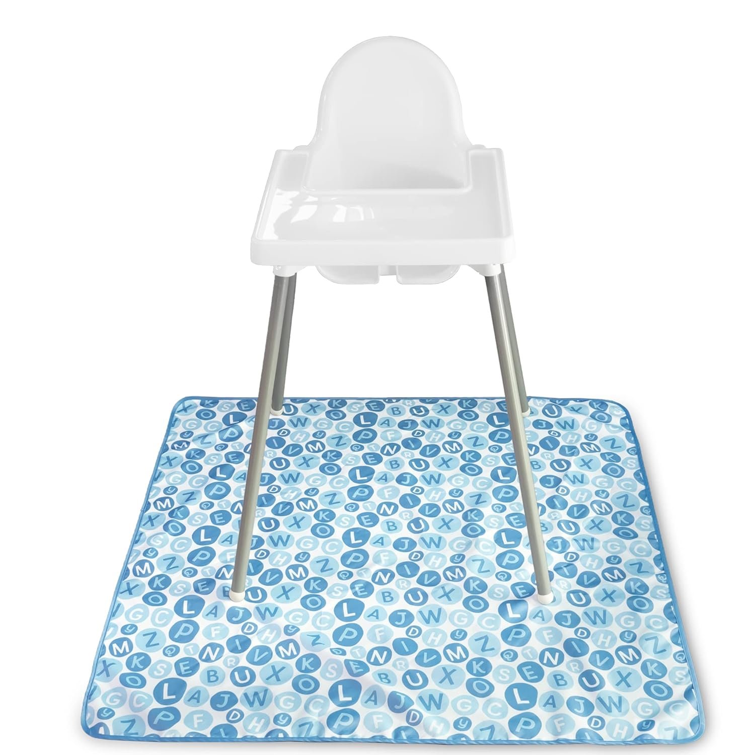 S&T High Chair Mat, Splat Mat for Arts, Crafts, Playtime, Water Resistant and Machine Washable, 42 Inch x 42 Inch, Alphabet Print, 343401