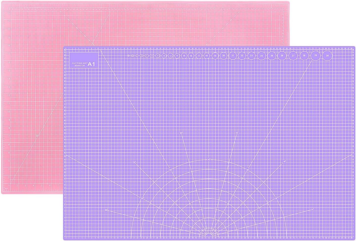 24″ x 36″ Self Healing Cutting Mat: Double Sided Sewing Cutting Mat Craft Supplies A1 Size for Quilting, Crafts Arts, and Fabric Purple & Pink Design (Pink & Purple)