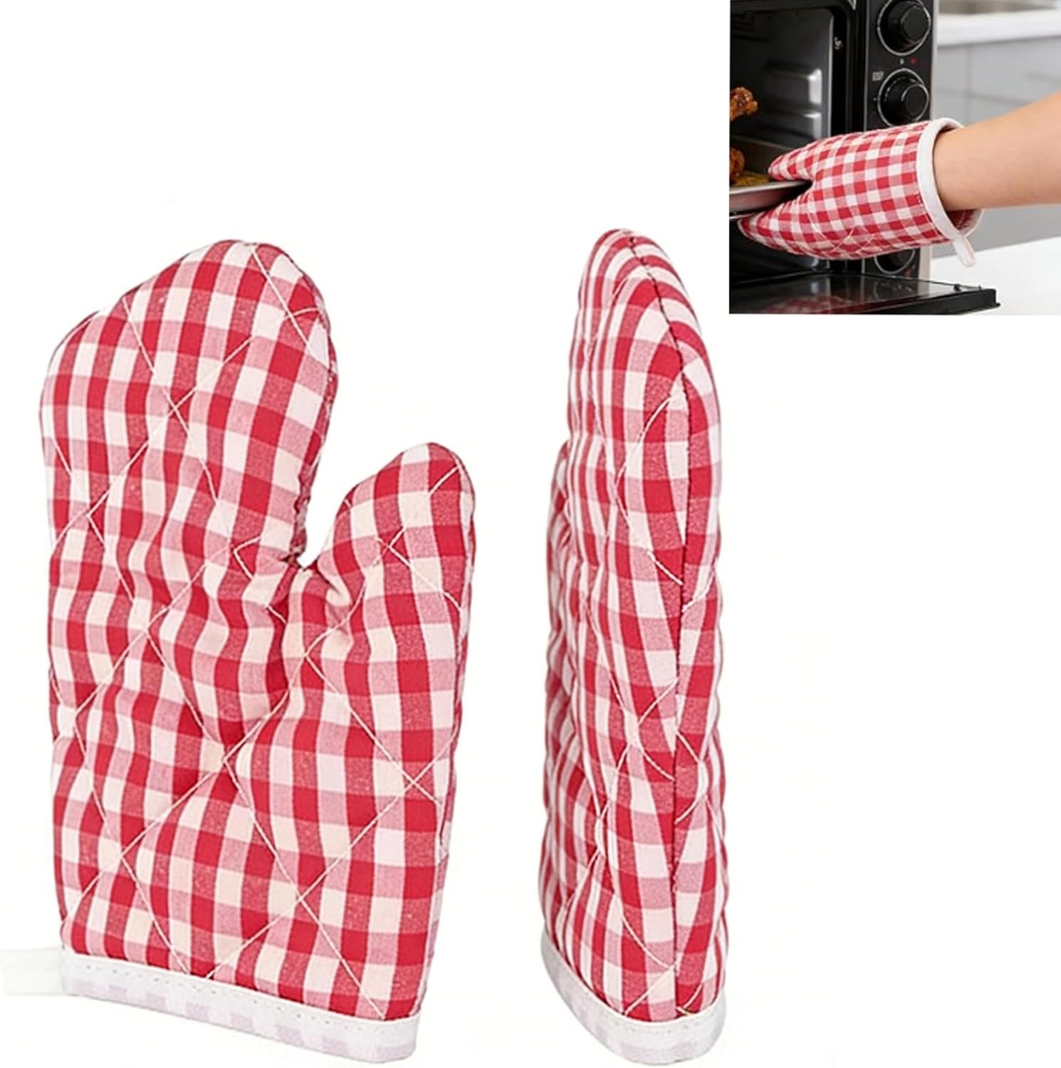 Oven Mitts for Kids, Heat Resistant Kitchen Gloves, Non‑Slip Cooking Baking Mitts for Toddlers, Microwave Safe
