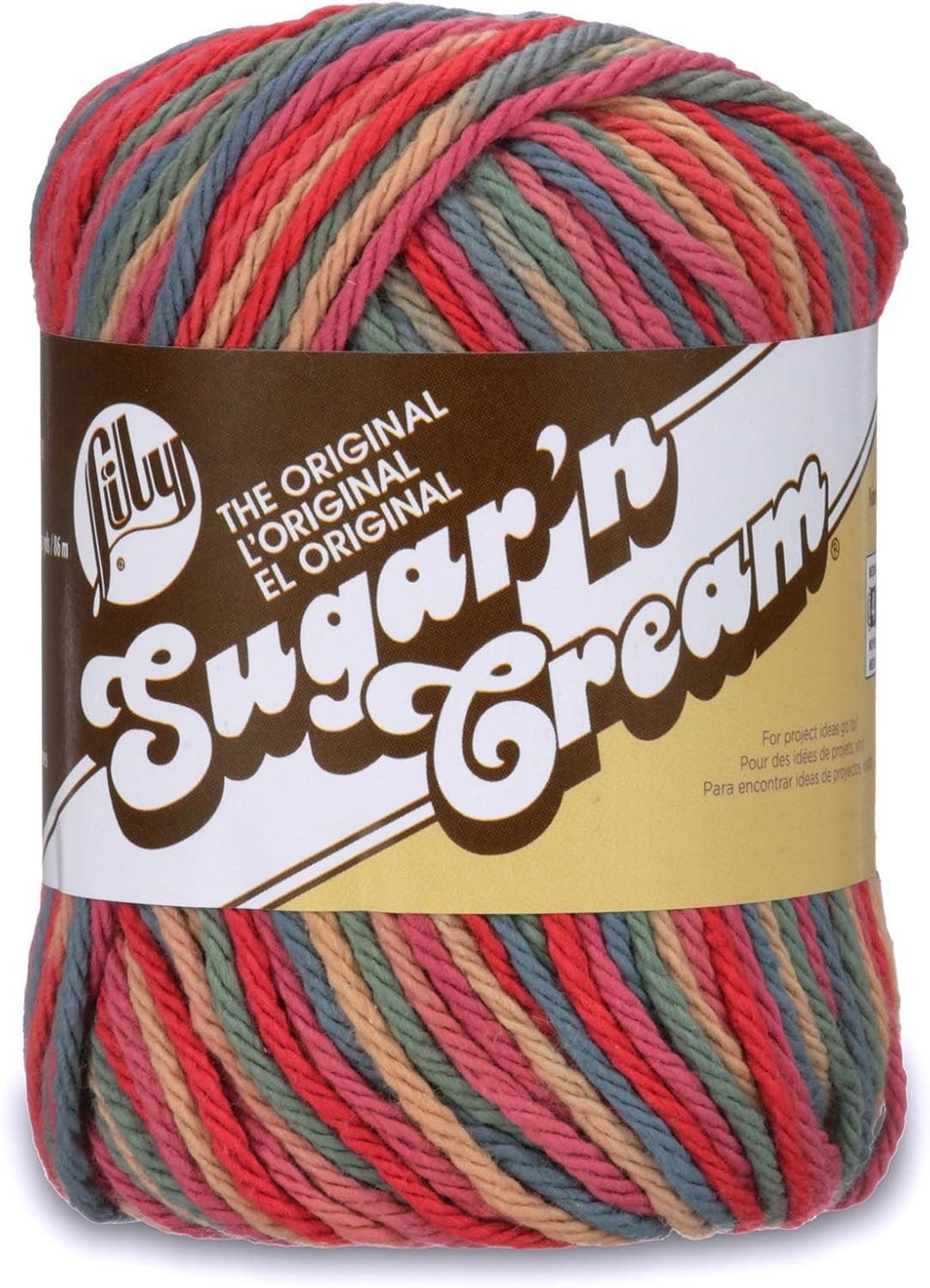 Lily Sugar ‘N Cream The Original Ombre Yarn, 2oz, Gauge 4 Medium, 100% Cotton, Painted Desert – Machine Wash & Dry