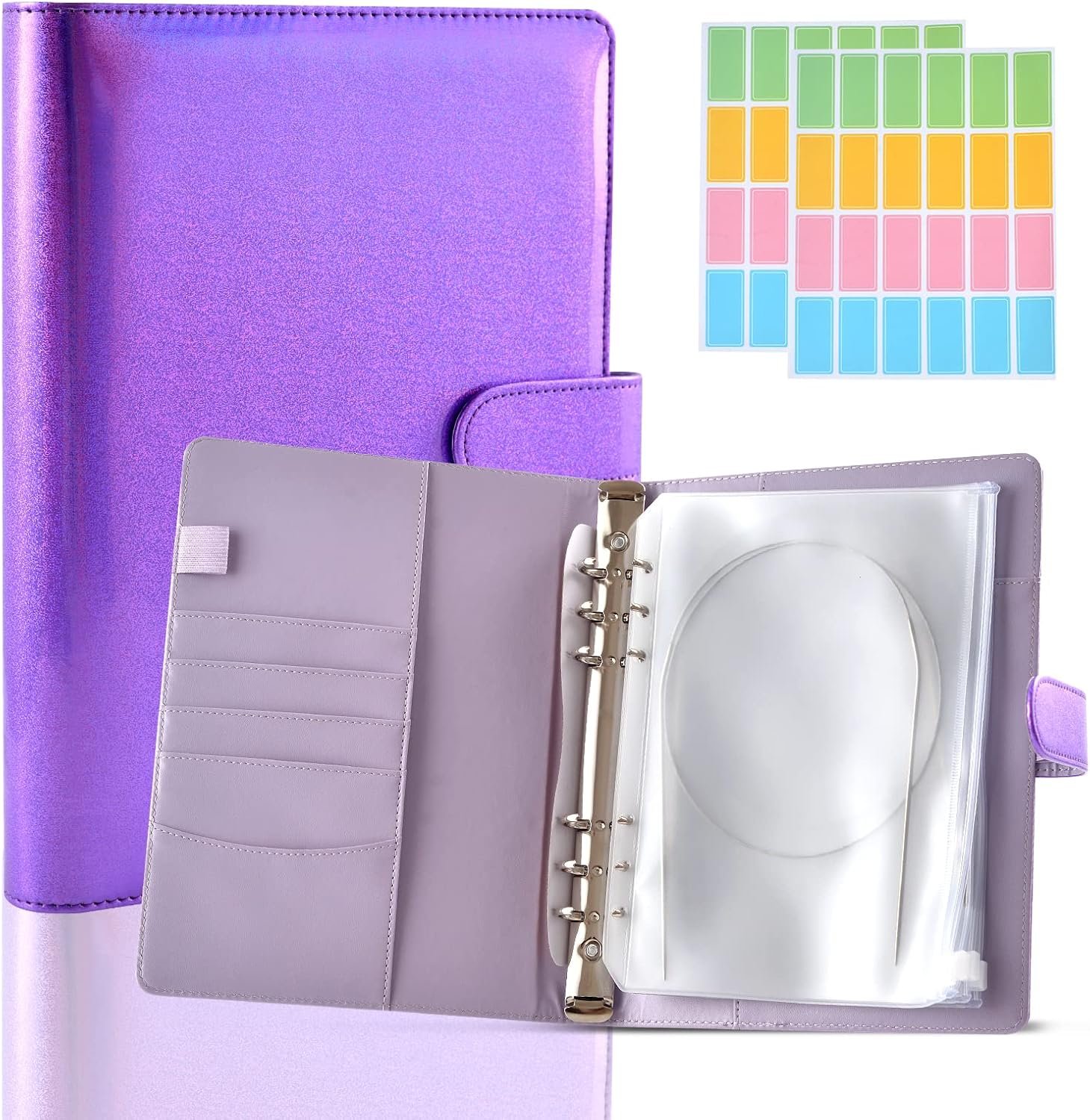 Knitting Needle Case Set Circular Knitting Needle Case Knitting Needle Storage 1 pcs Macaron Cover 10 pcs Binder Pockets 48 pcs Label Paper for Collecting Sorting