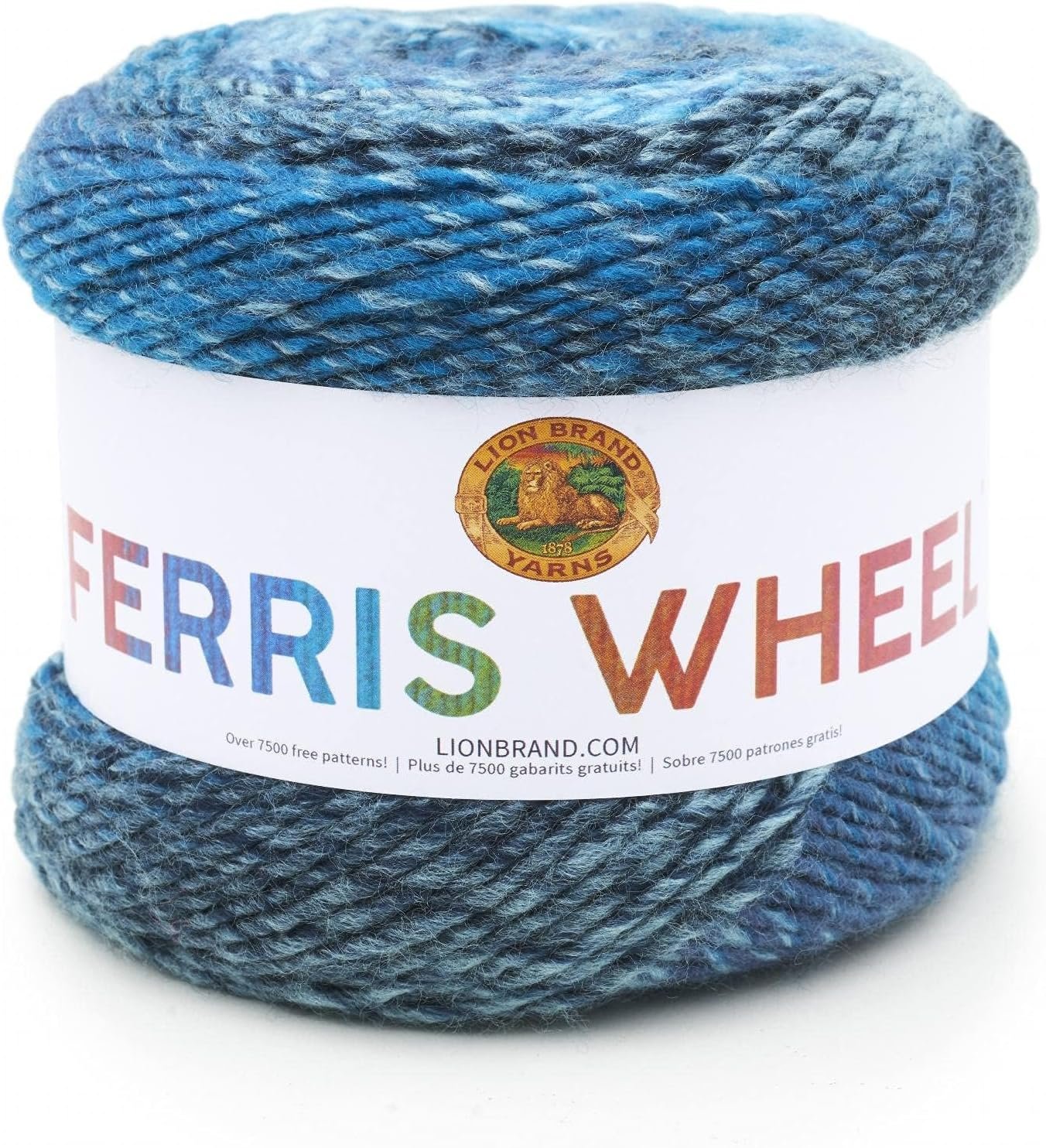 Lion Brand Yarn, Muticolor Ferris Wheel Yarn for Knitting, Crocheting, and Crafts, Full Moon, 1 Pack