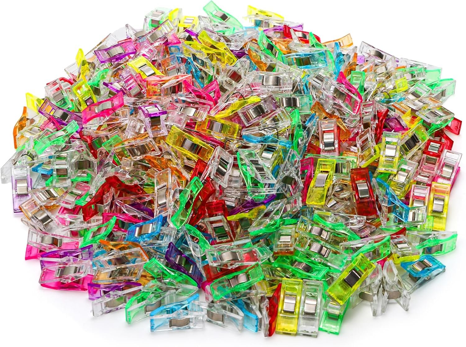 SOUJOY 400 Pcs Sewing Clips for Fabric and Quilting, Plastic Sewing Notions, Assorted Colors Multipurpose Craft Clips for Sewing Quilting Binding Crafts