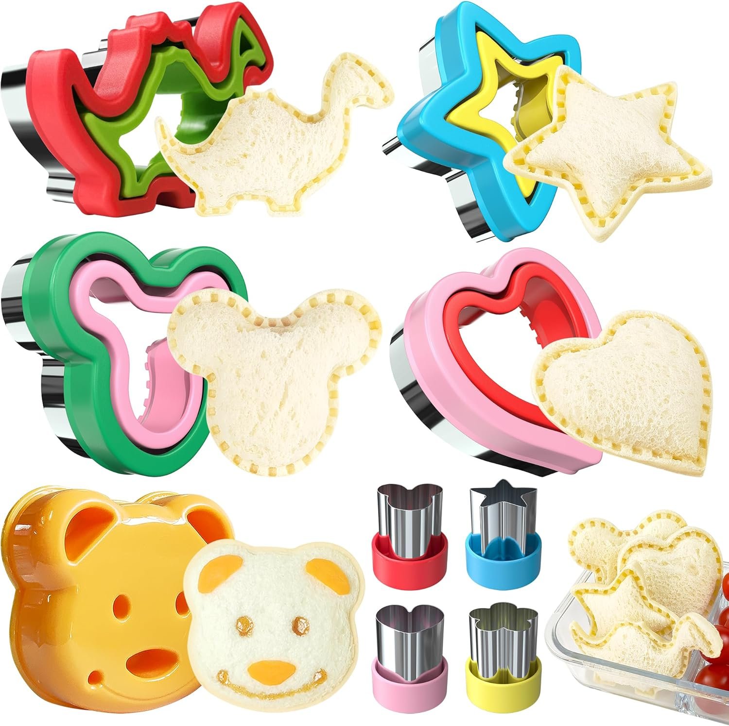 Sandwich Cutter and Sealer, Sandwich Cutter for Kids 5 PCS（BIG）, Decruster Sandwich Maker, Great for Lunchbox and Bento Box – Boys and Girls Kids Lunch