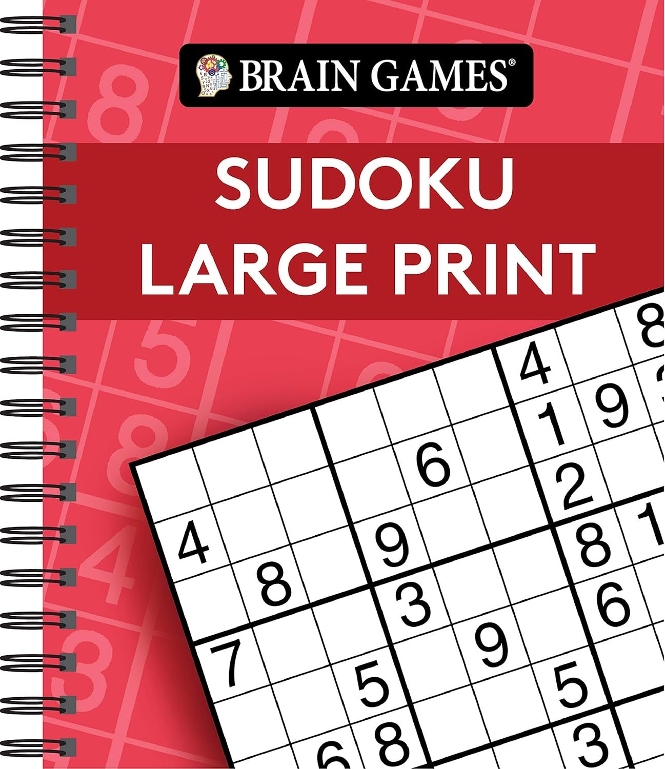 Brain Games – Sudoku Large Print (Red) (Brain Games Large Print)