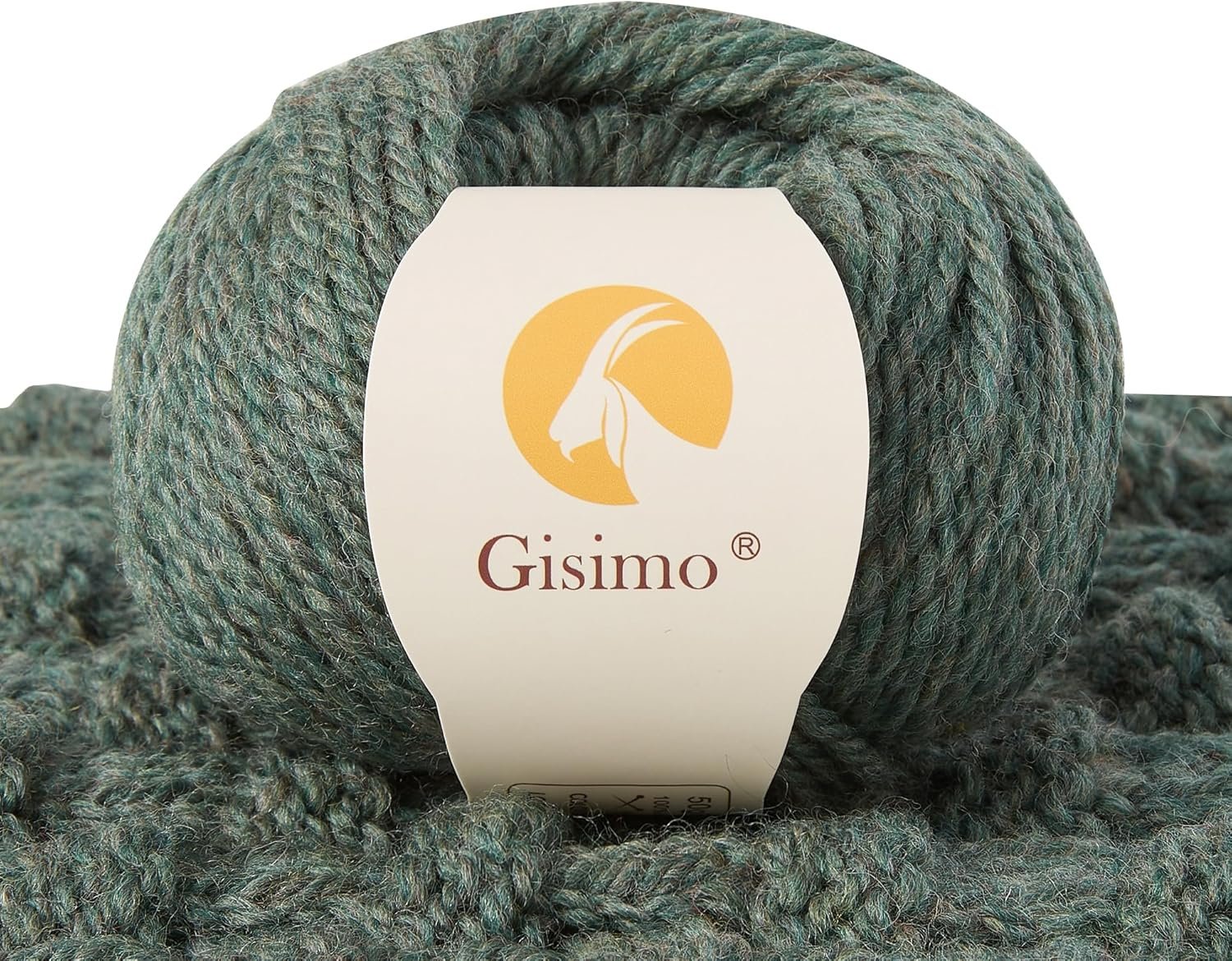 100% Merino Wool Yarn, 3-Ply Luxurious and Soft Yarn for Hand Knitting & Crocheting (Evergreen, 1Ball)