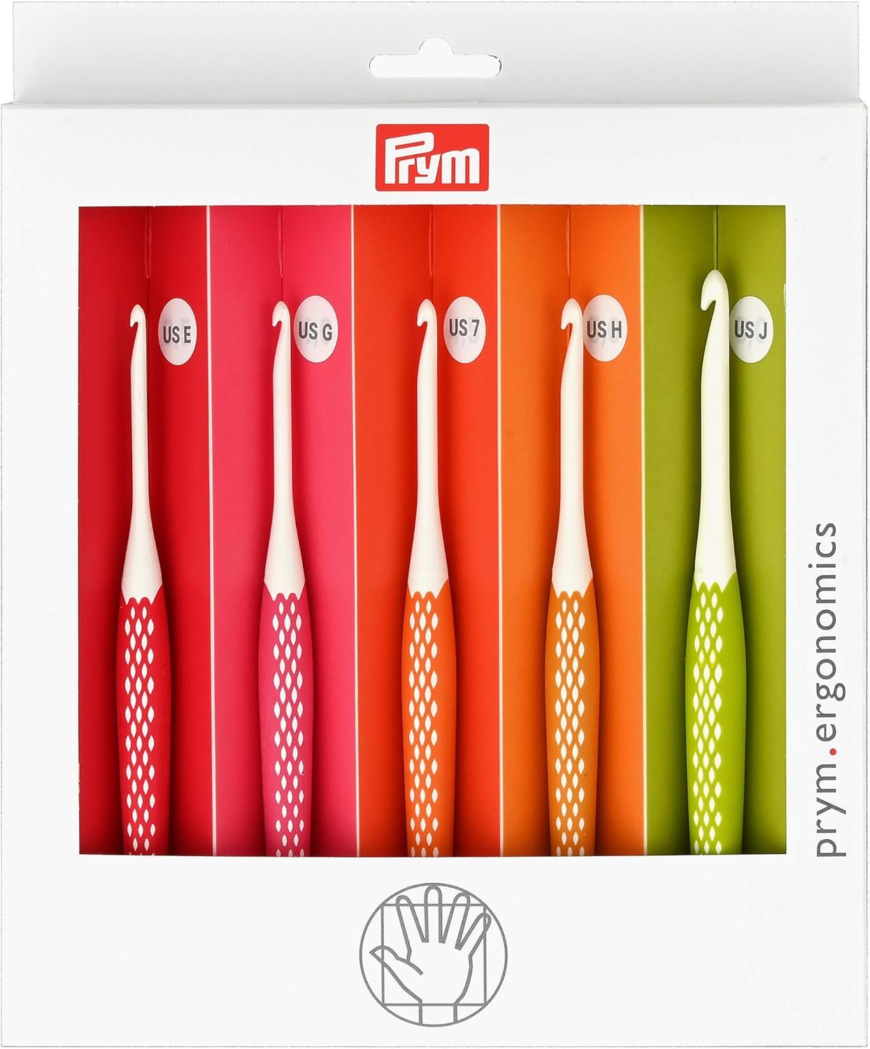 Prym Ergonomics Crochet Hook Set, Small (E, G, 7, H, J)