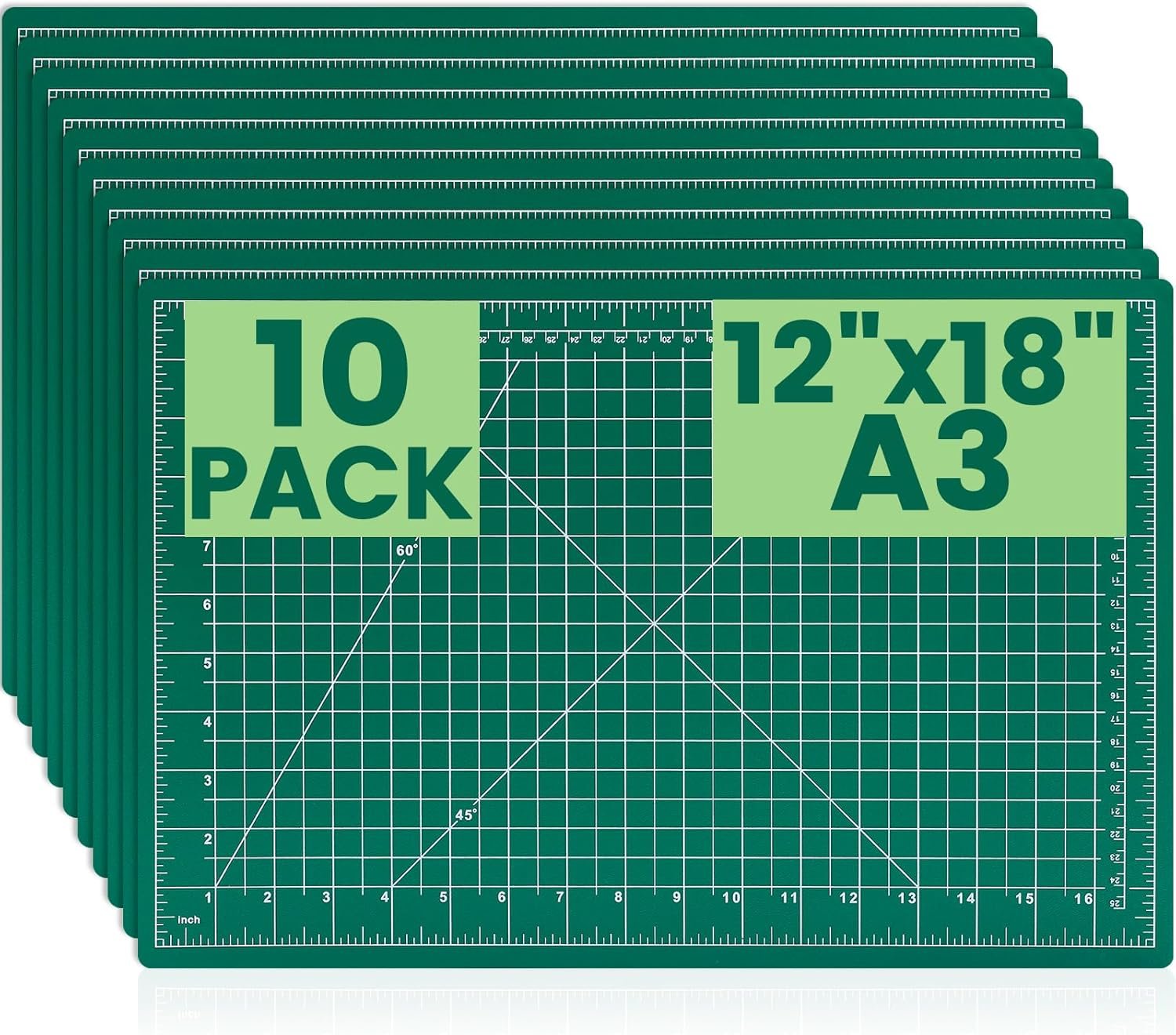 Cutting Mat 12″x18″, 10 Pack Double-Sided 5-Ply Self Healing Sewing Cutting Mat, Cutting Mats Board for Crafts-Sewing, Fabric, Quilting, Scrapbooking Project