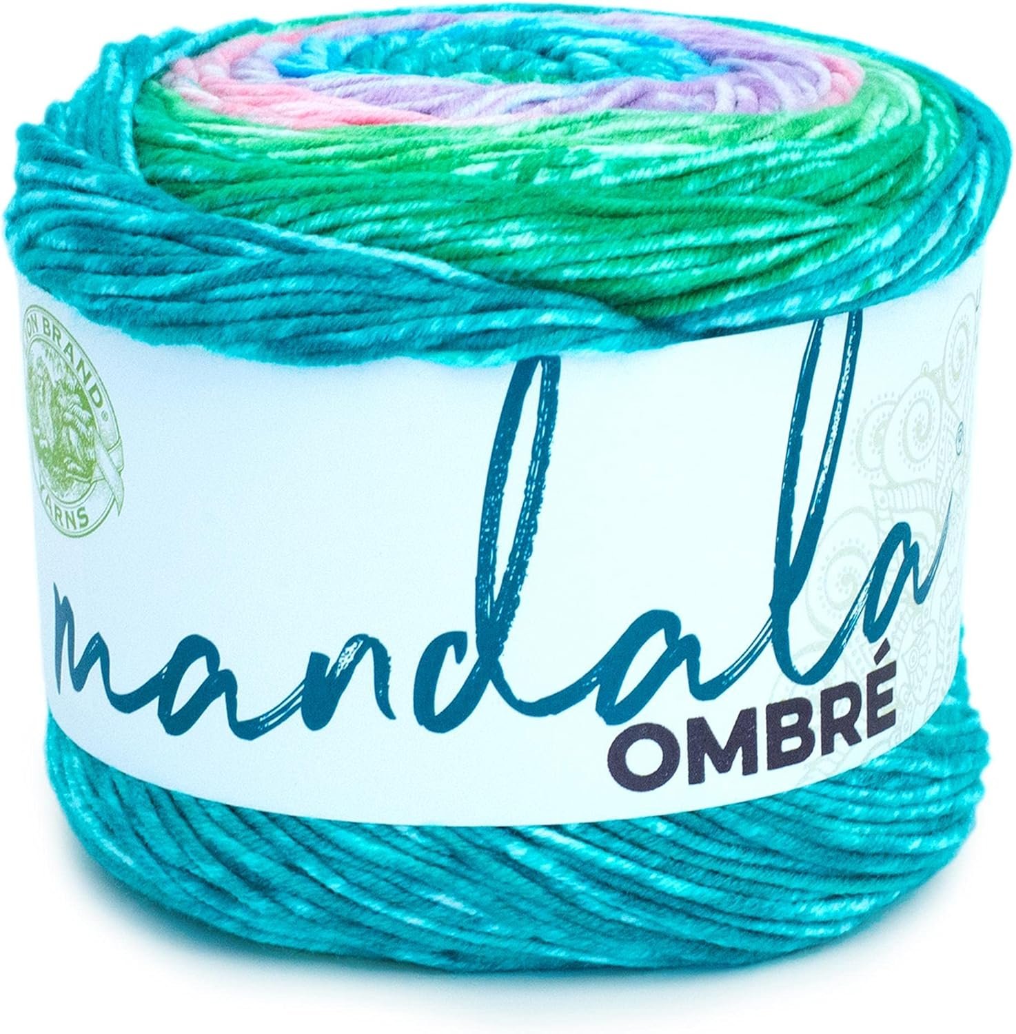 Lion Brand Yarn, Mandala Ombré Variegated Yarn for Crocheting, Knitting, and Crafts, Balance, 1 Pack, Soft, Acrylic Fiber for Cozy Blankets, Worsted Weight Sweaters and Colorful Shawls