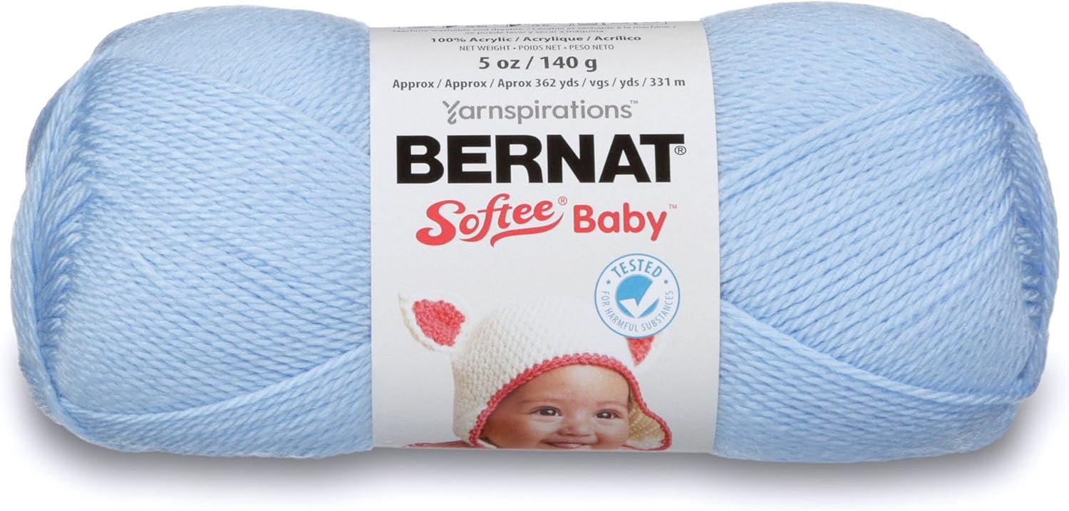 Bernat Softee Baby Yarn, 5 oz, Gauge 3 Light, Pale Blue