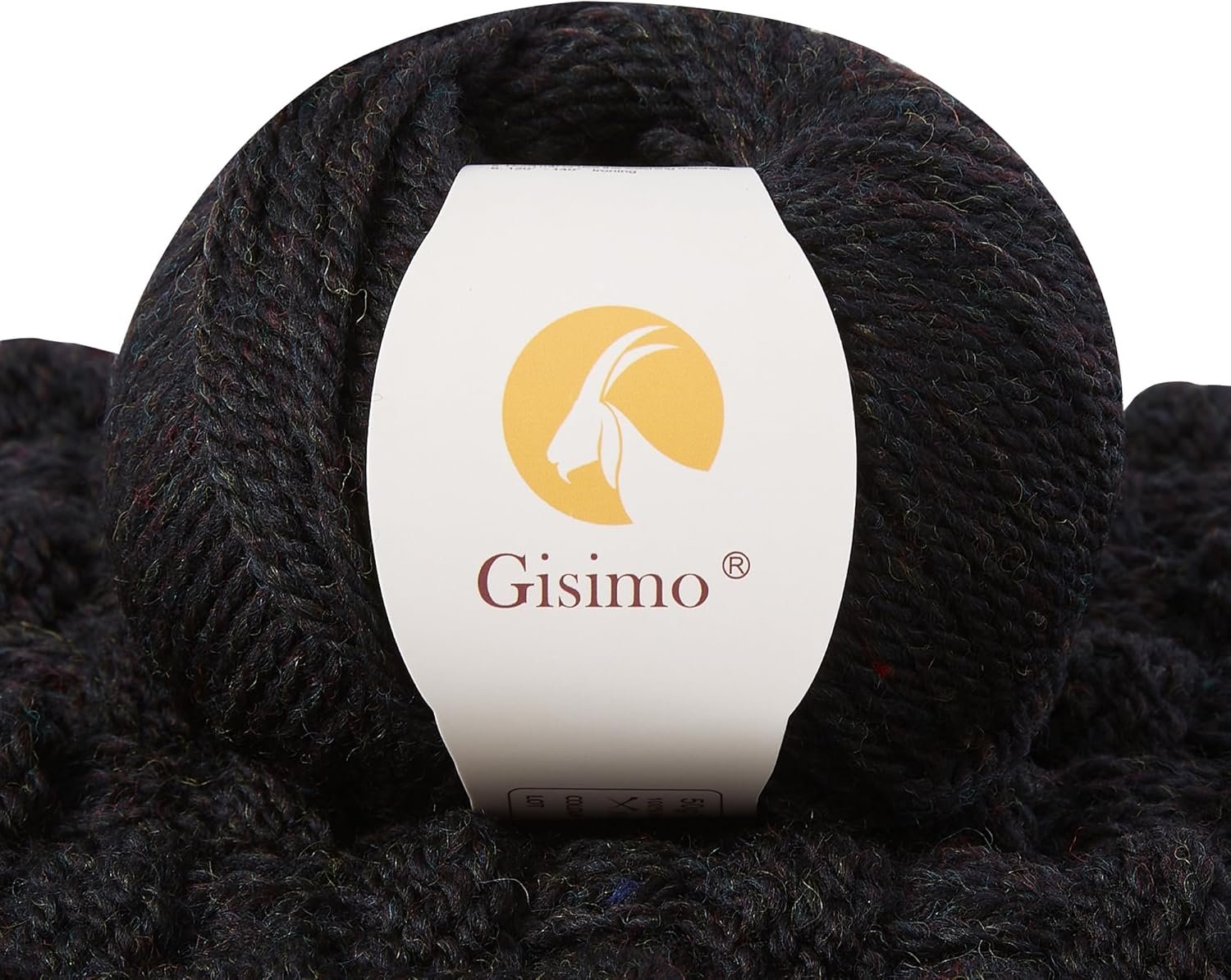 100% Merino Wool Yarn, 3-Ply Luxurious and Soft Yarn for Hand Knitting & Crocheting (Black, 1Ball)