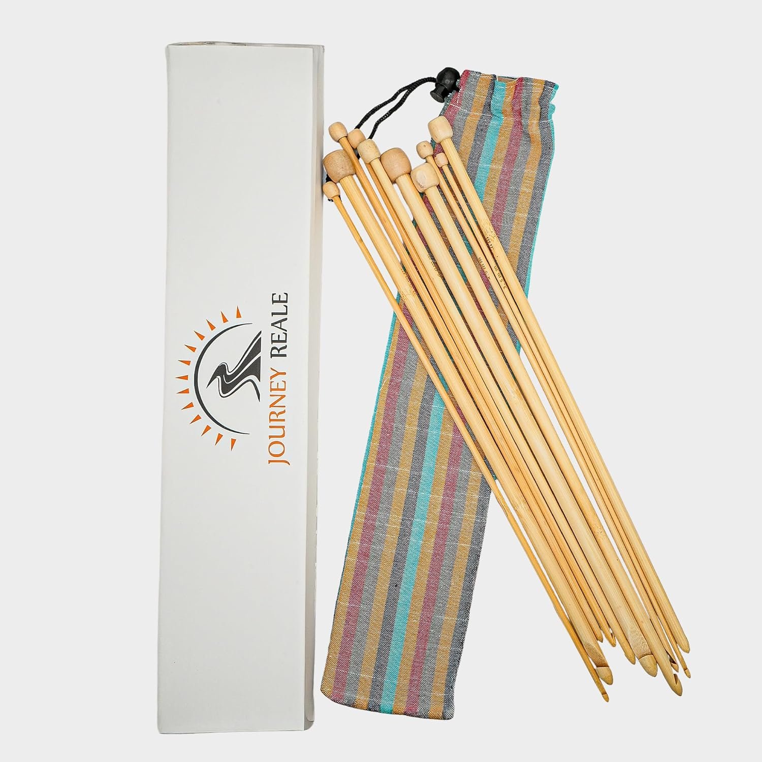 Tunisian Crochet Hooks Set (13 inches)- Lightweight & Smooth Tunisian Crochet Hook Set of Diameter 3.5 mm to 10 mm Bamboo Crochet Hooks – Long Crochet Hook Set w/Bag – Knit/Crochet Set