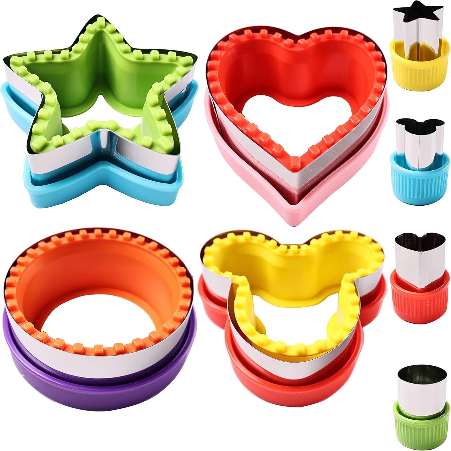 GELIFATLE Sandwich Cutter and Sealer for Kids, 4pcs Bread Sandwich Decruster Pancake Maker DIY Cookie Cutters for Kids Bento – Round Heart Star Mickey Head Shaped