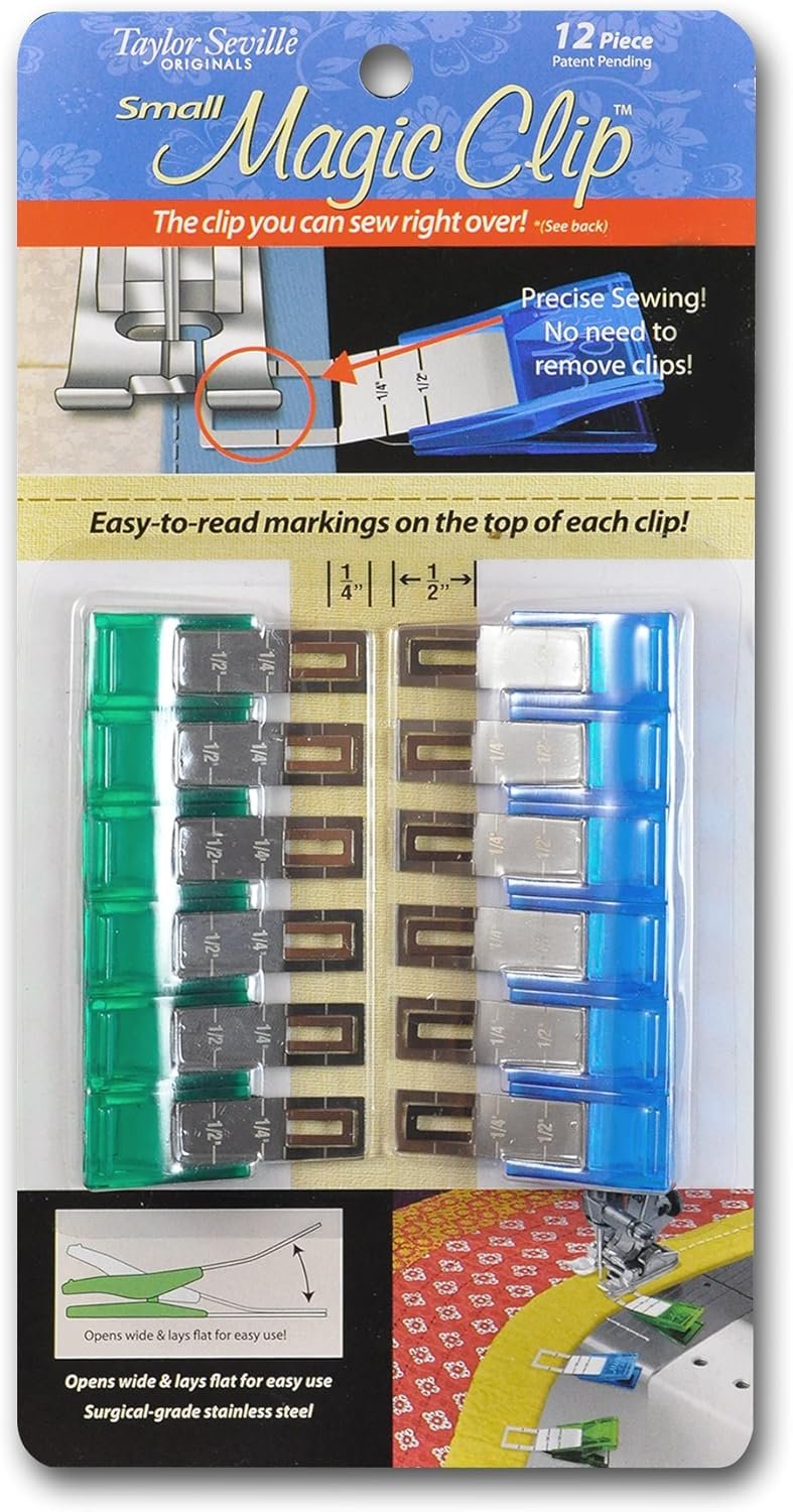 Taylor Seville Small Magic Clip Sewing and Quilting Clips 12-pc – Quilting Supplies and Notions – Sewing Accessories and Supplies