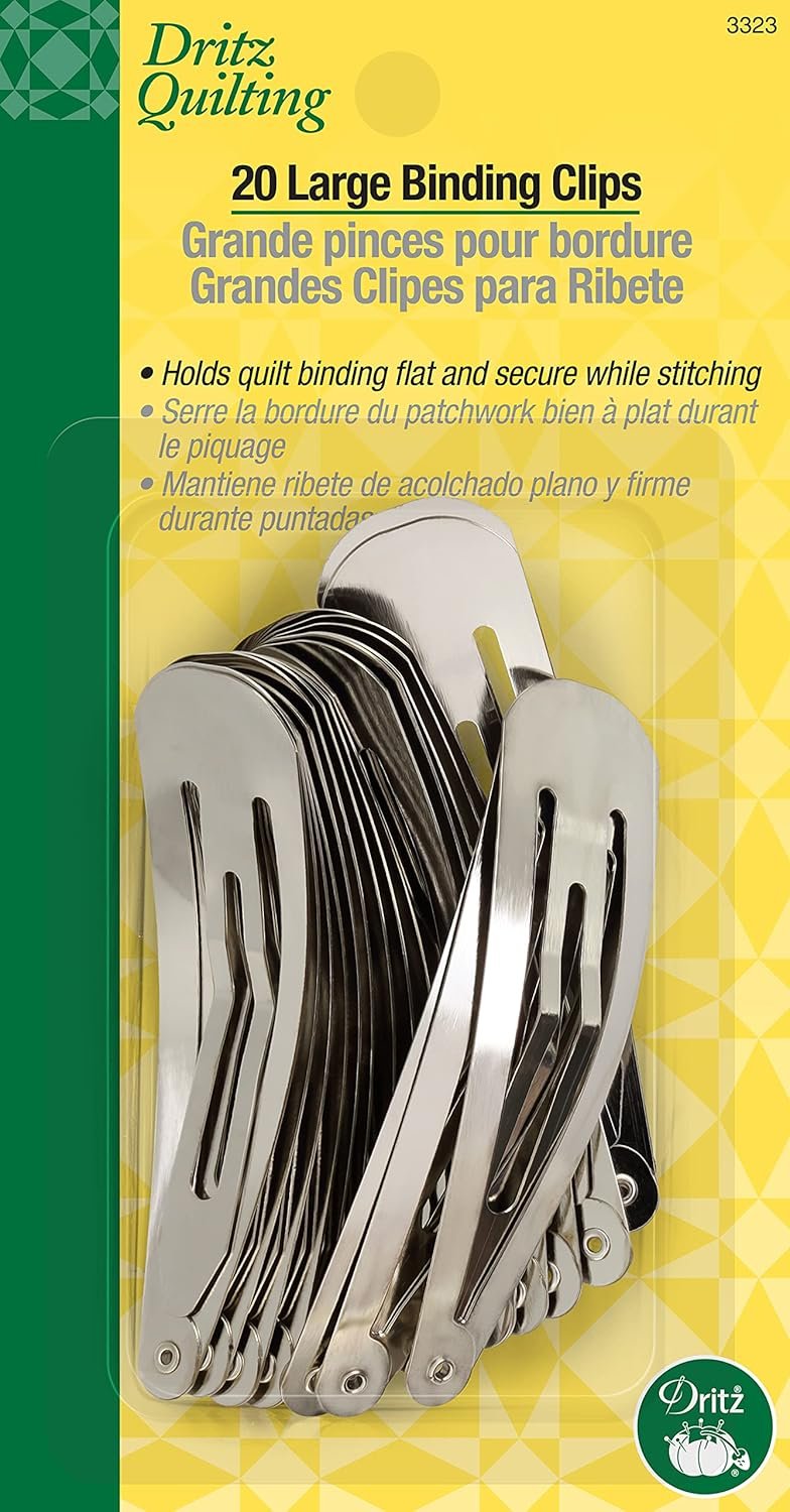 Dritz 3323 Binding Quilter’s Clips, Large (20-Count), Silver