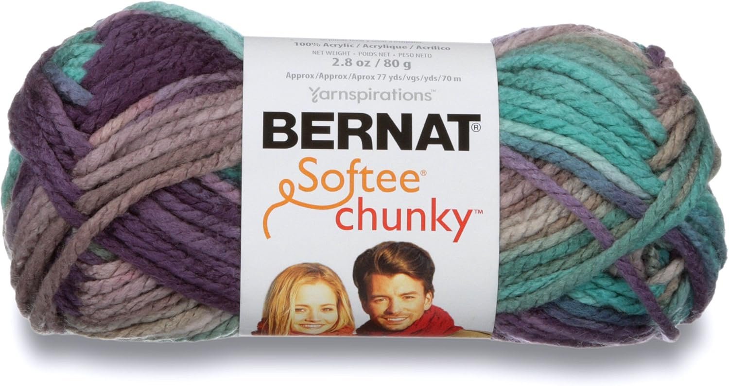Bernat Softee Chunky Ombre Yarn, 2.8 oz, Shadow, 1 Ball