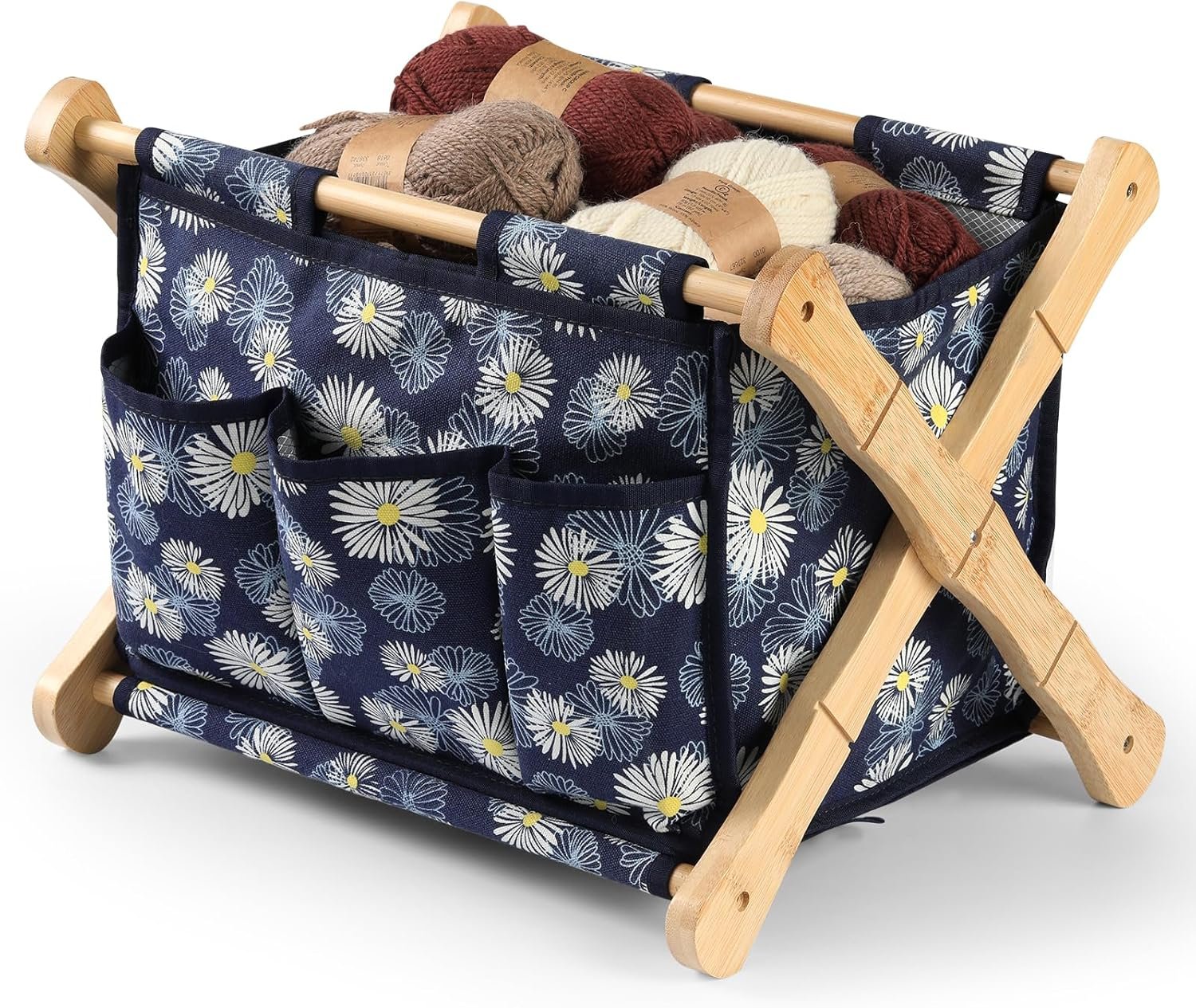 Knitter-Designed Yarn Caddy Organizer and Storage | Lightweight Basket for Crochet and Knitting Projects