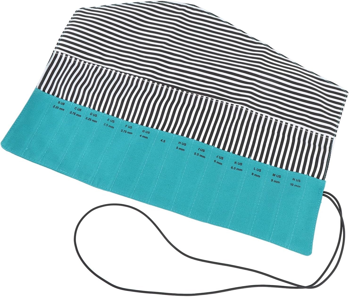 Lightweight Crochet Hook Storage Bag, Roll Up Knitting Needles Case for Crafting Enthusiasts Markings Made from Oxford Cloth Portable Crochet Organizer for Home Travel (Green)