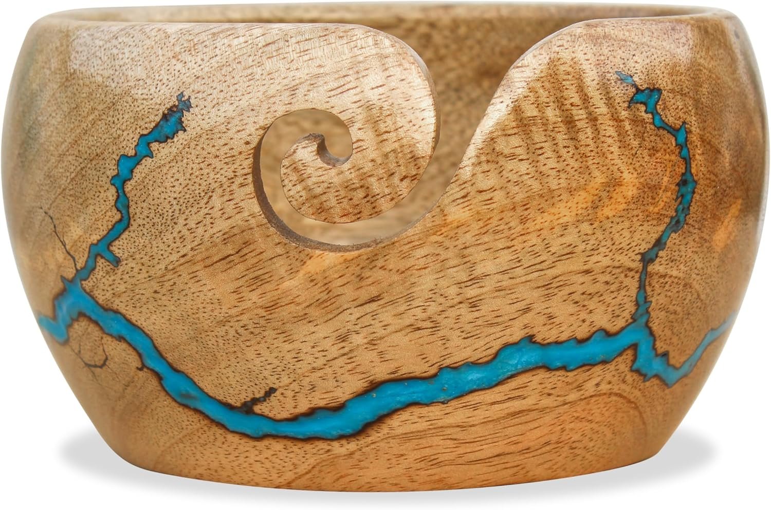 Wooden Yarn Bowls for Crocheting | Yarn Holder for Crocheting | Crochet Yarn Bowl | Knitting Bowl | Large Crochet Bowls for Yarn (Size-(6 * 3) inch)