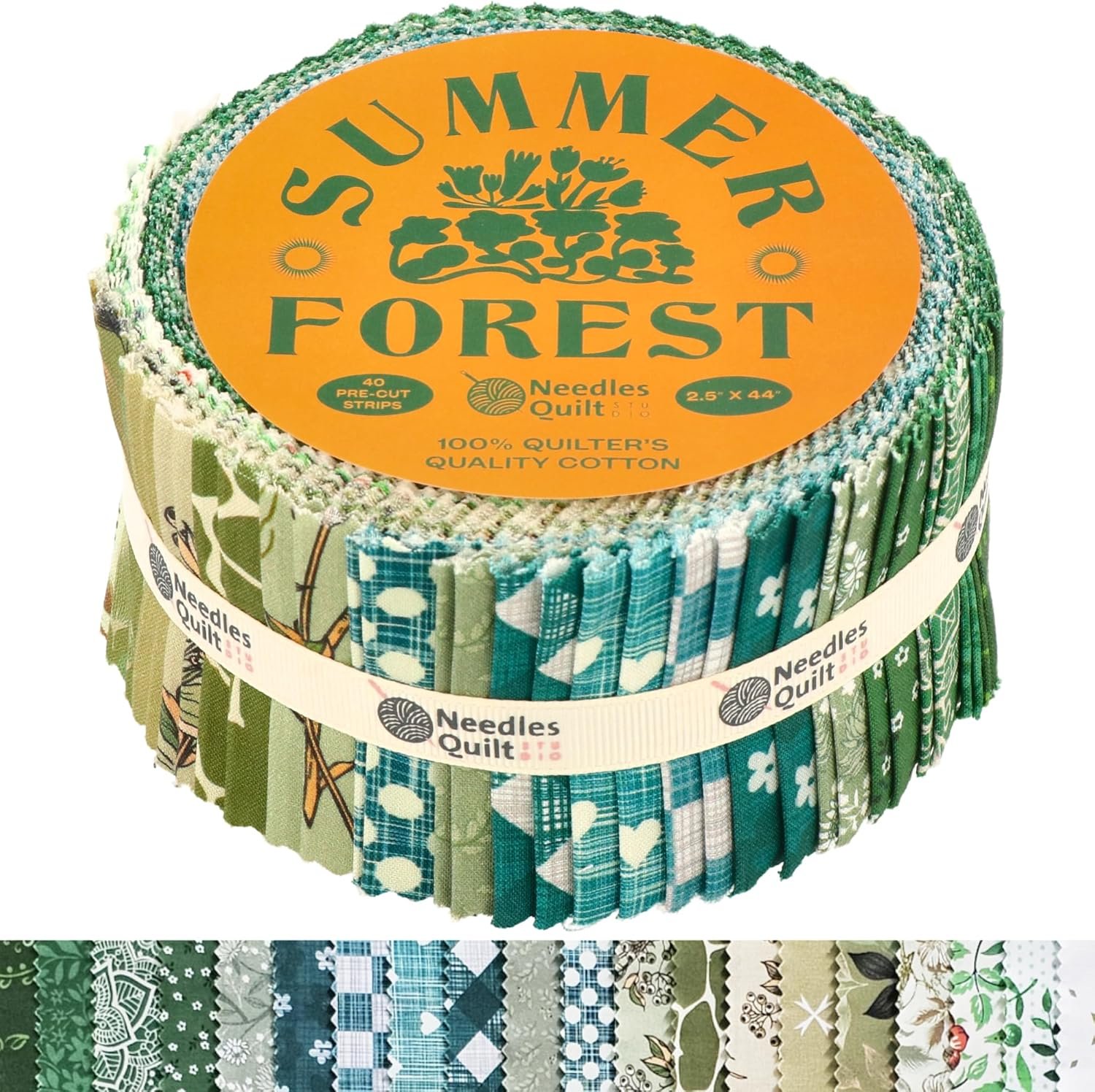 Jelly Roll Fabrics for Quilting Clearance 40 Strip 2.5″ x 44″ | Cotton Strips Bundles – Perfect Quilting Fabric for Sewing, Precut Quilt Projects, and DIY Crafts (Summer Forest)