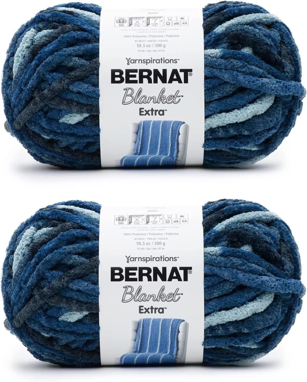 Bernat Blanket Extra Teal Dreams Yarn – 2 Pack of 300g/10.5oz – Polyester – 7 Jumbo – 97 Yards – Knitting/Crochet
