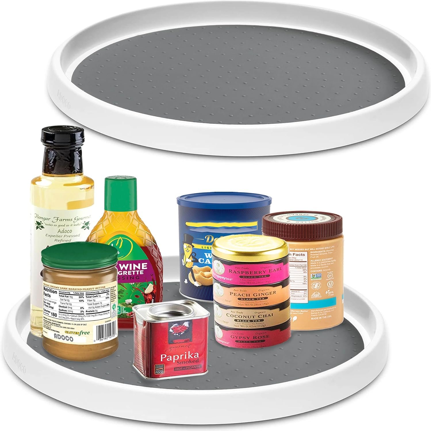 Set of 2, 12 Inch Non-Skid Lazy Susan Organizer, Pantry Lazy Susan Turntable for Cabinet, Kitchen Cabinet Organizer, Pantry Organization and Storage -Size- 12″x1.5″