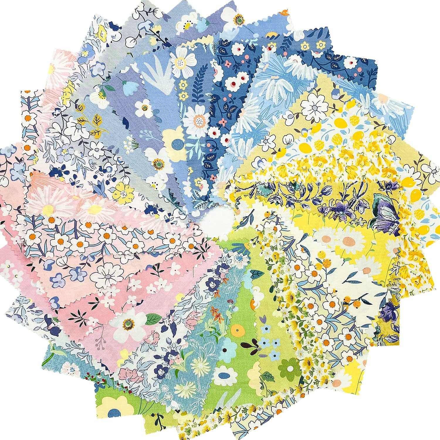 Vintage Floral Precut Fabrics for Quilting 10×10 Print Cotton Quilt Fabric Squares for Sewing DIY Patchwork Craft (25Pcs) SZRUIZFZ