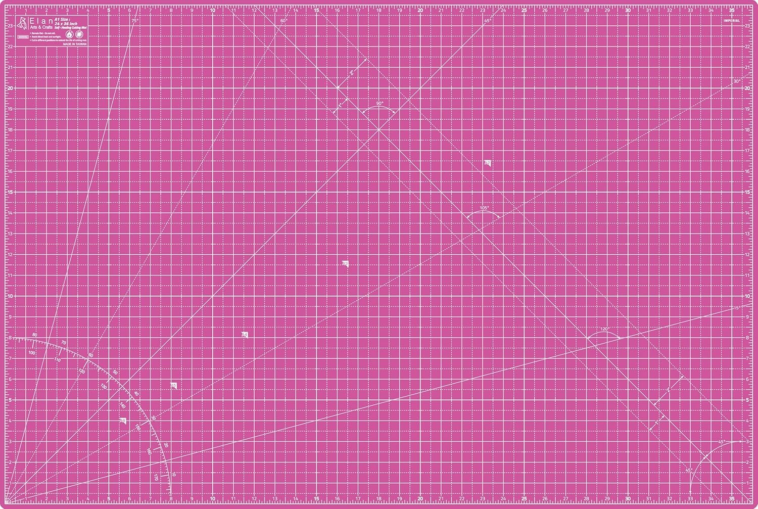 Elan Cutting Mat A1 Pink & Purple, Large Self Healing Cutting Mat 24 x 36 Inch, 5-Ply Craft Board Pink, Hobby Board for Crafts 24×36 Inch
